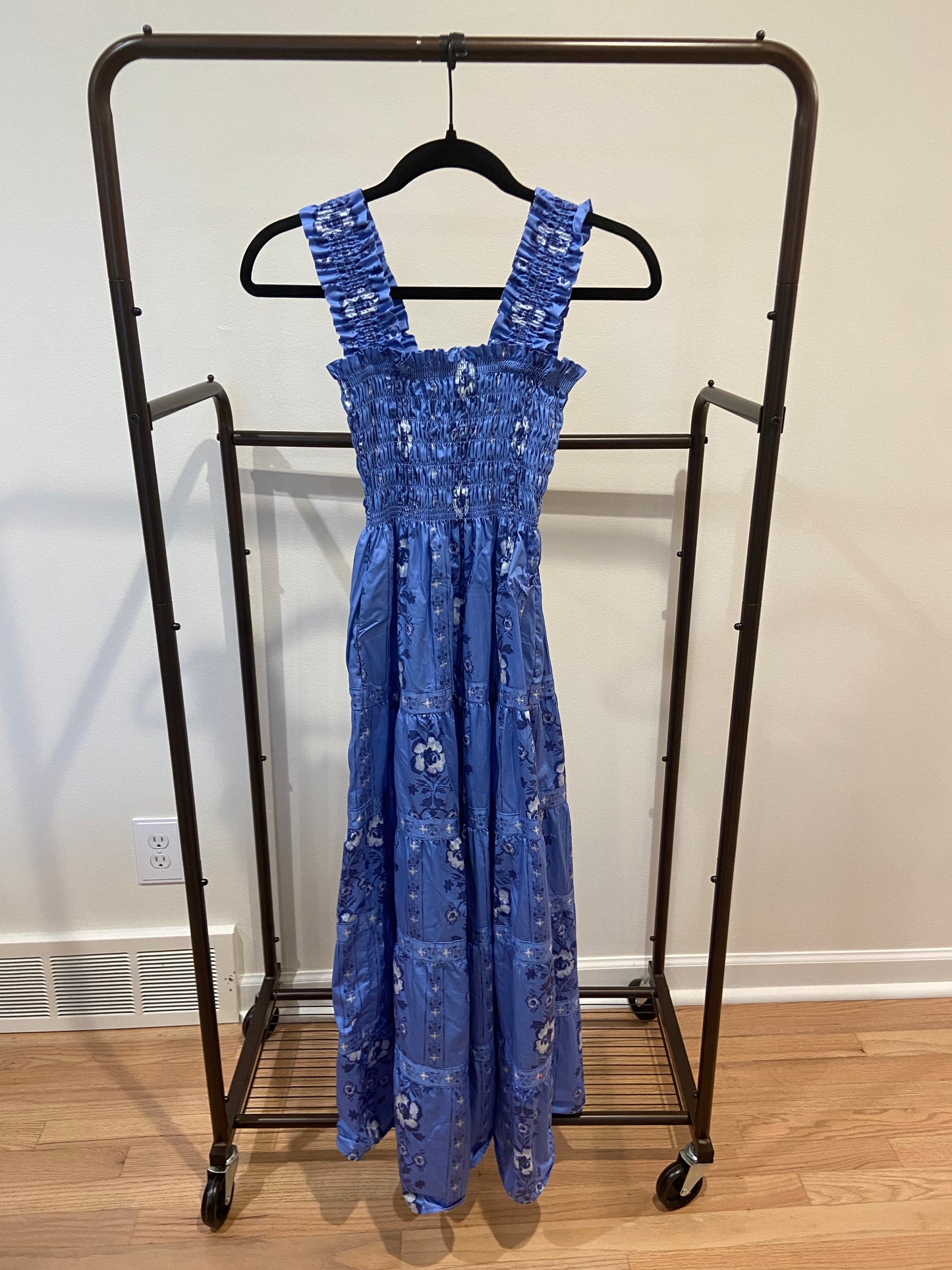 Hill House The Kimmy Maxi Nap Dress in Blue Arcadia Border size XXS