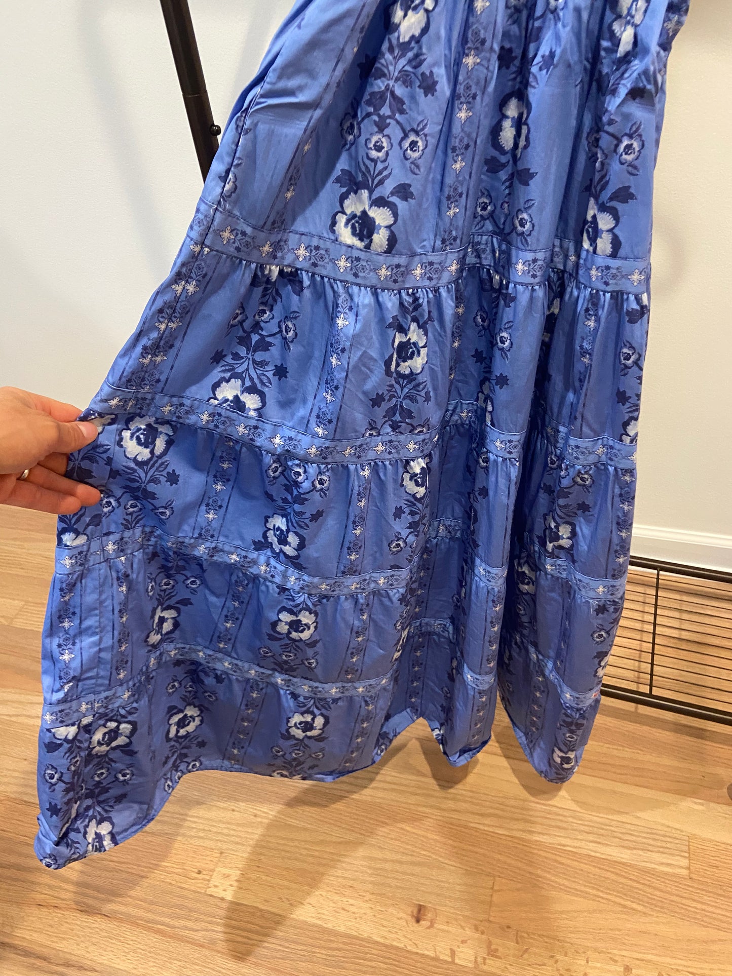 Hill House The Kimmy Maxi Nap Dress in Blue Arcadia Border size XXS