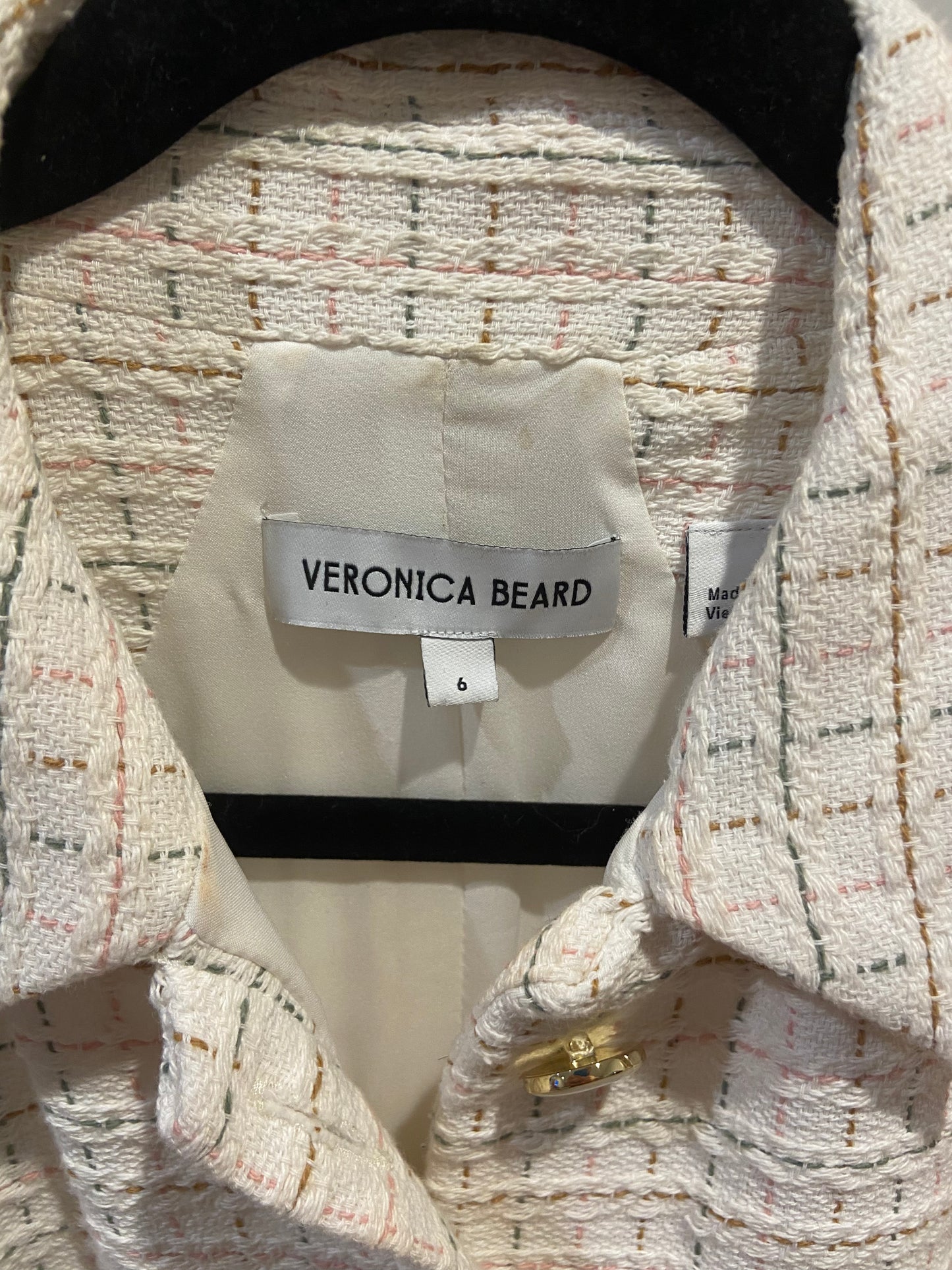 Veronica Beard Roxanna Tweed Button-Up Mini Dress size 6