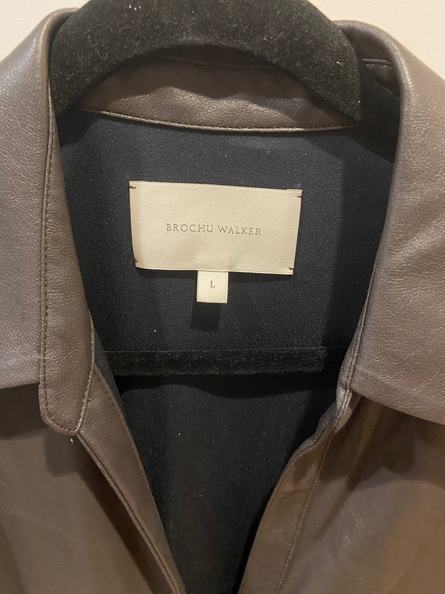 Brochu Walker The Havana Vegan Leather Dress in Timber Brown size L