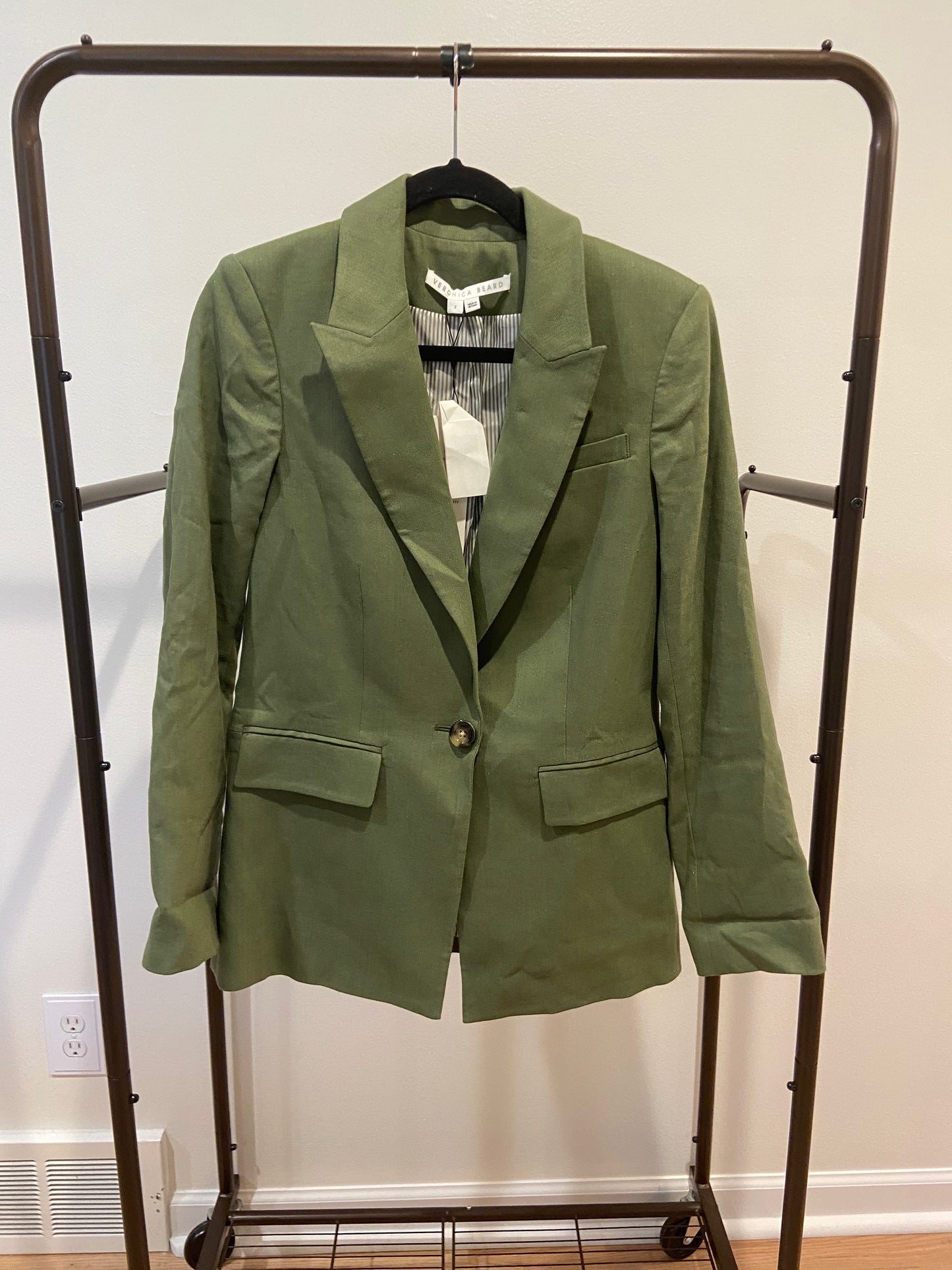 Veronica Beard Sevi Dickey Jacket in Bright Army Green size 2