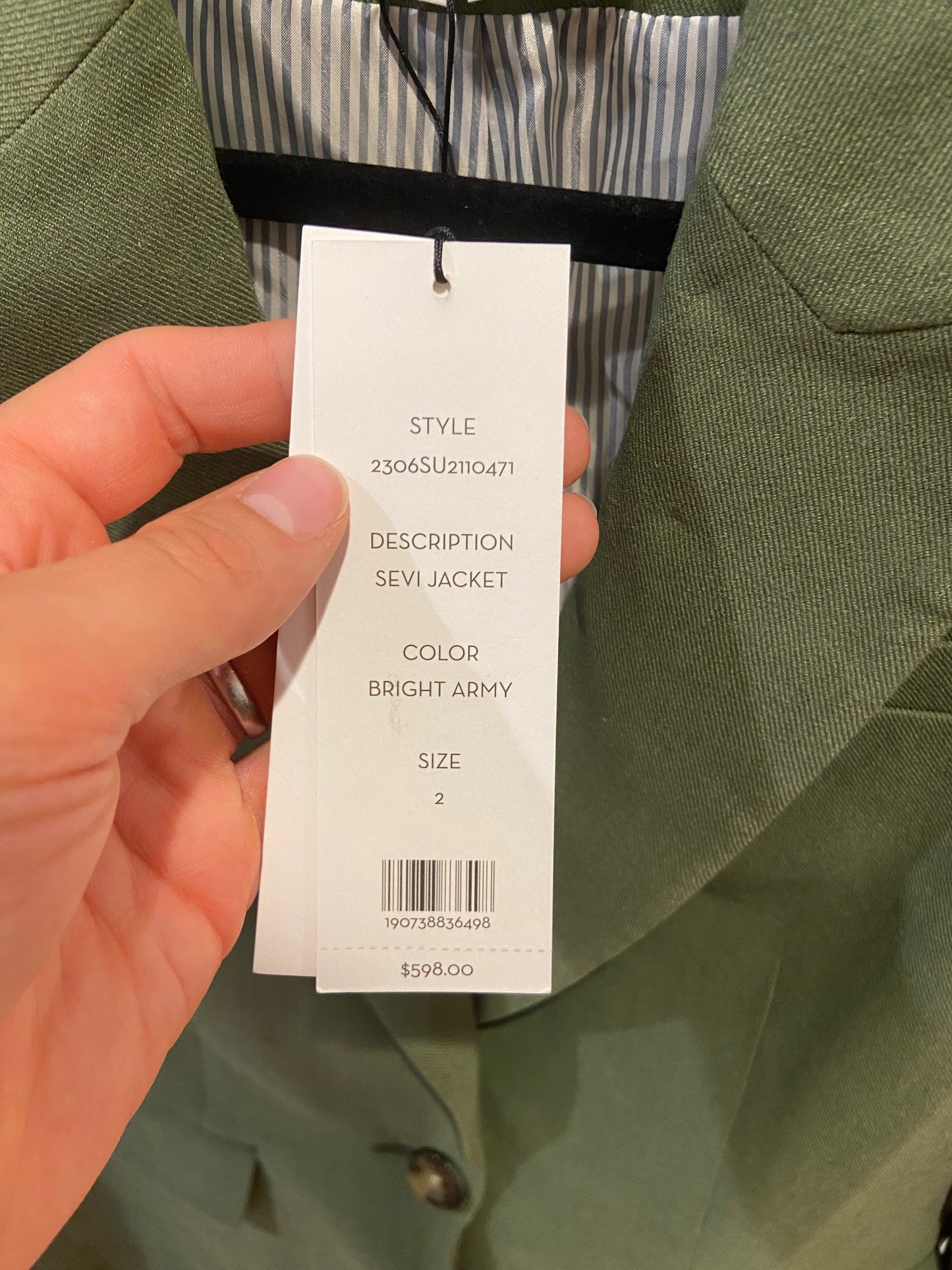 Veronica Beard Sevi Dickey Jacket in Bright Army Green size 2