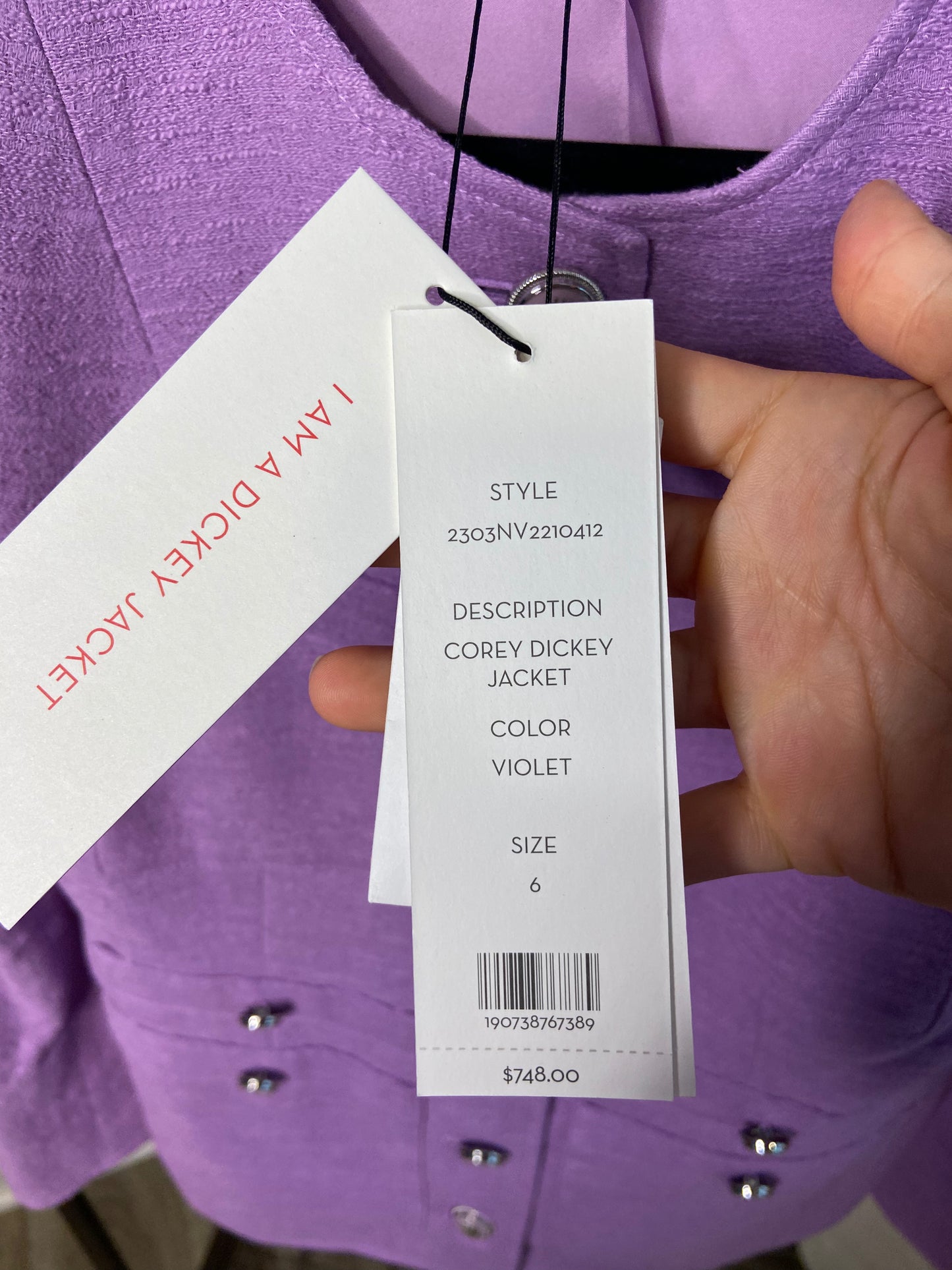 Veronica Beard Corey Dickey Jacket Violet Size 6
