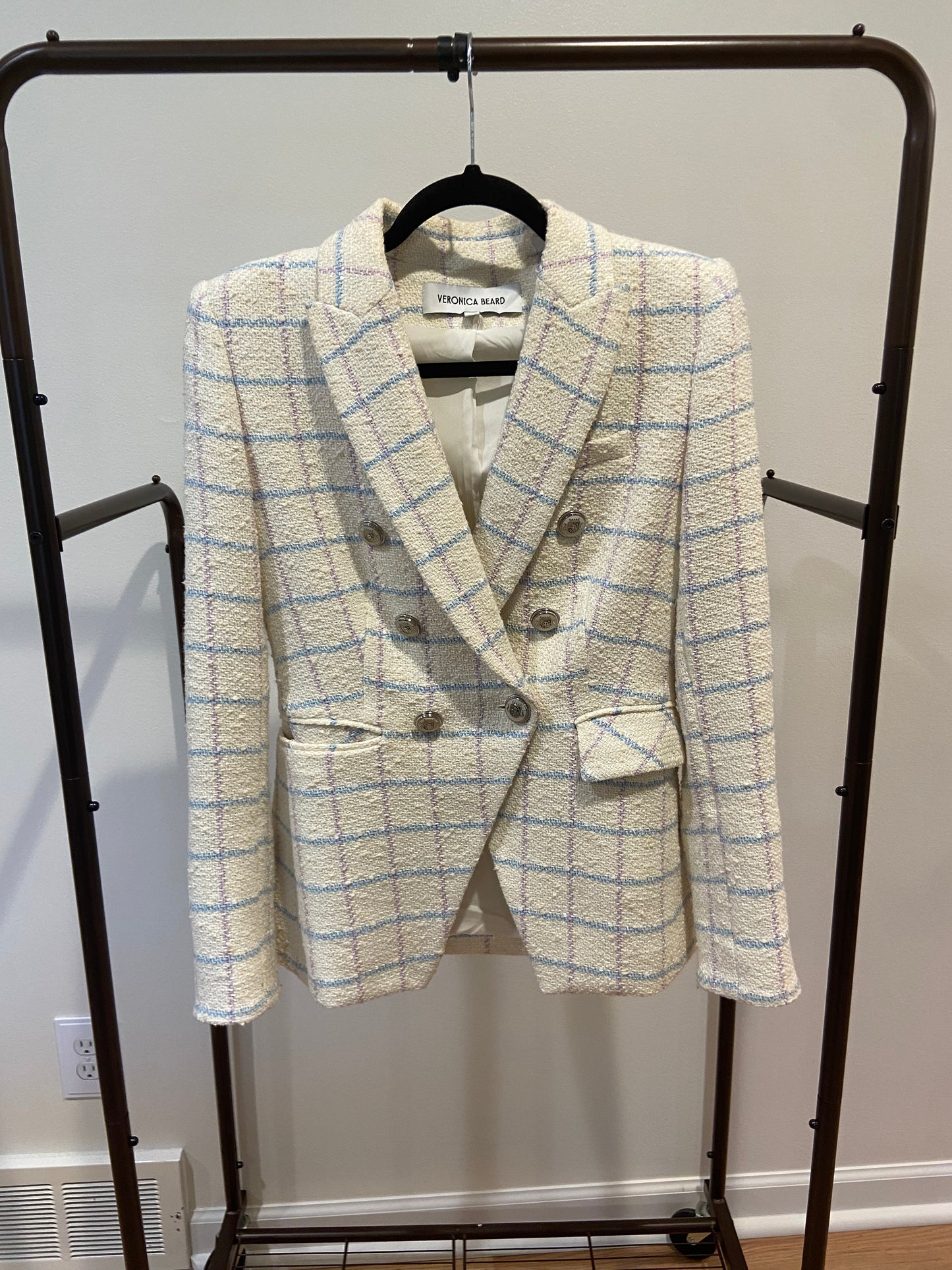 Veronica Beard Miller Dickey Jacket Blazer Plaid Tweed size 2