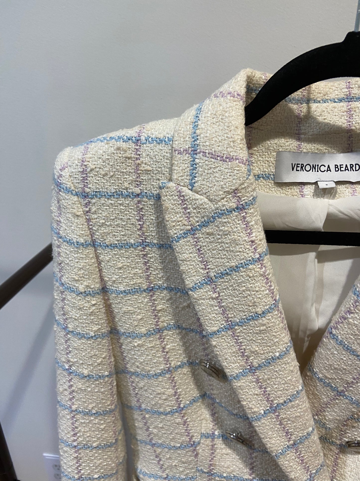 Veronica Beard Miller Dickey Jacket Blazer Plaid Tweed size 2