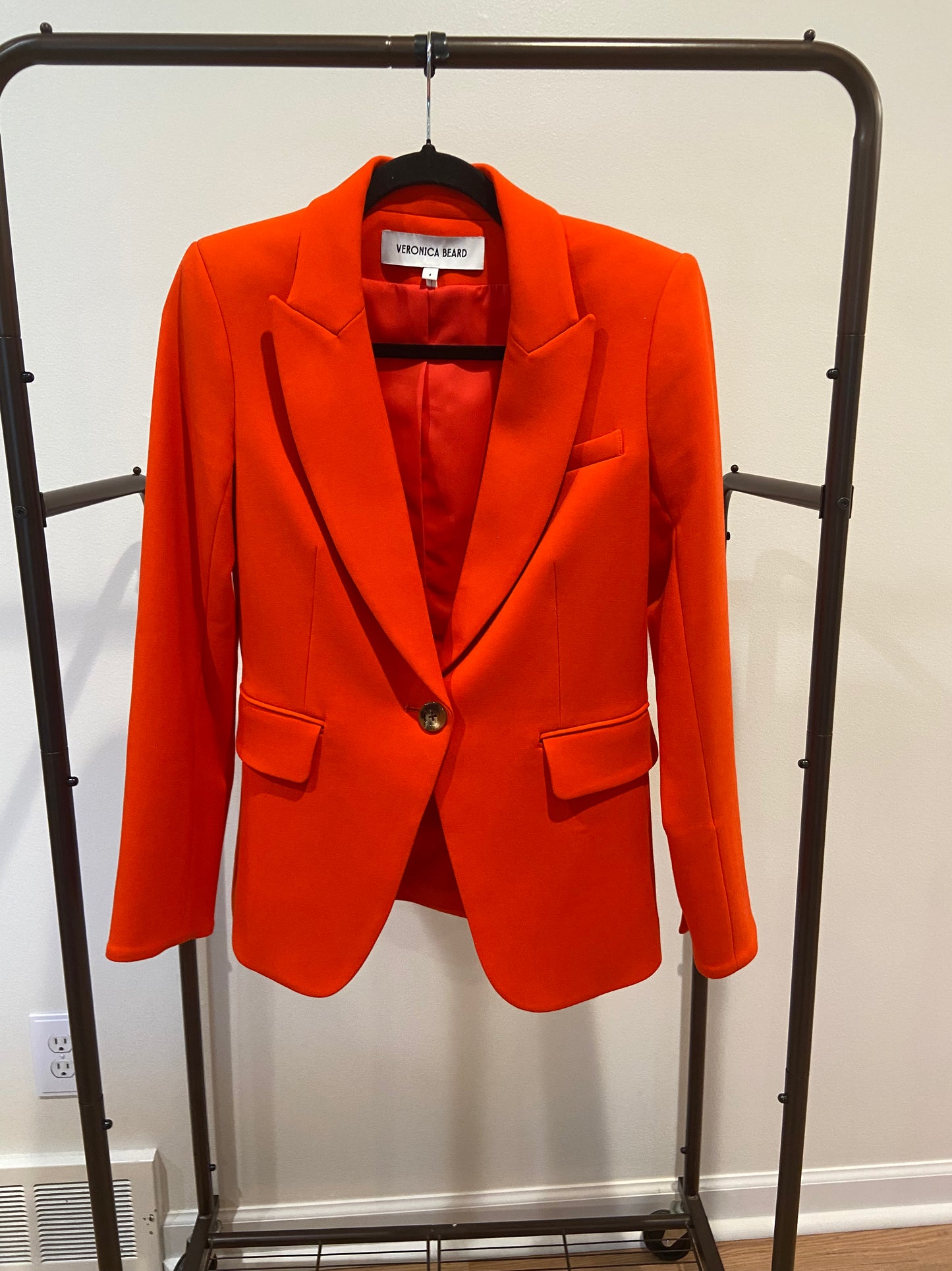 Veronica Beard Dawn Dickey Single Breasted Blazer in Orange size 4
