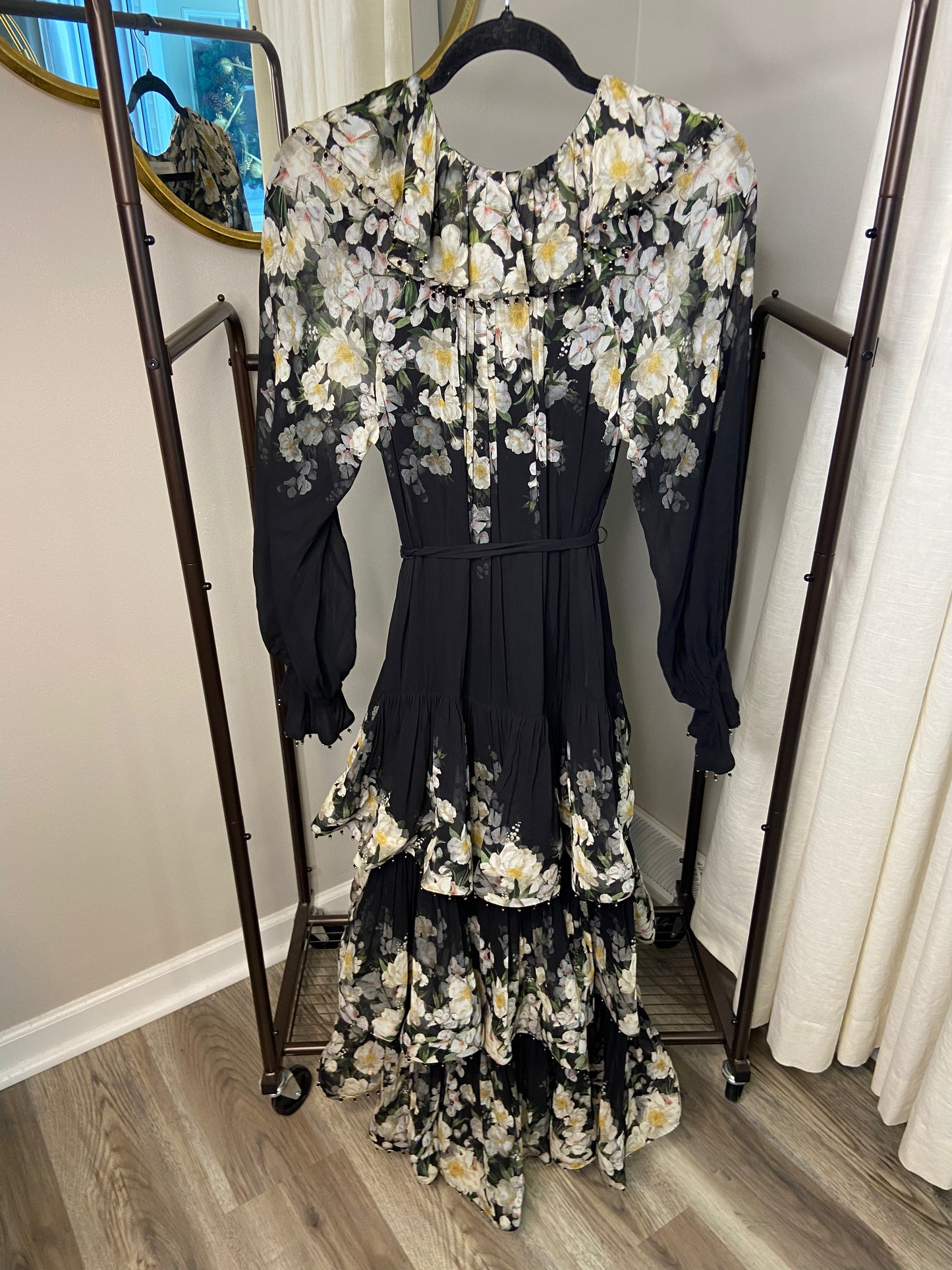 Zimmermann Coaster floral-print tiered midi dress size US 4