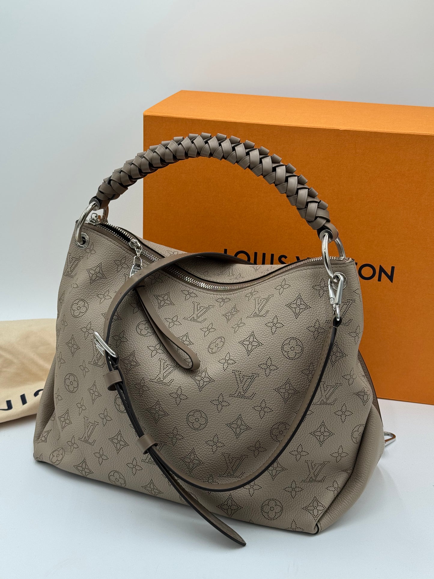 Louis Vuitton Mahina Beaubourg Hobo MM Galet Bag