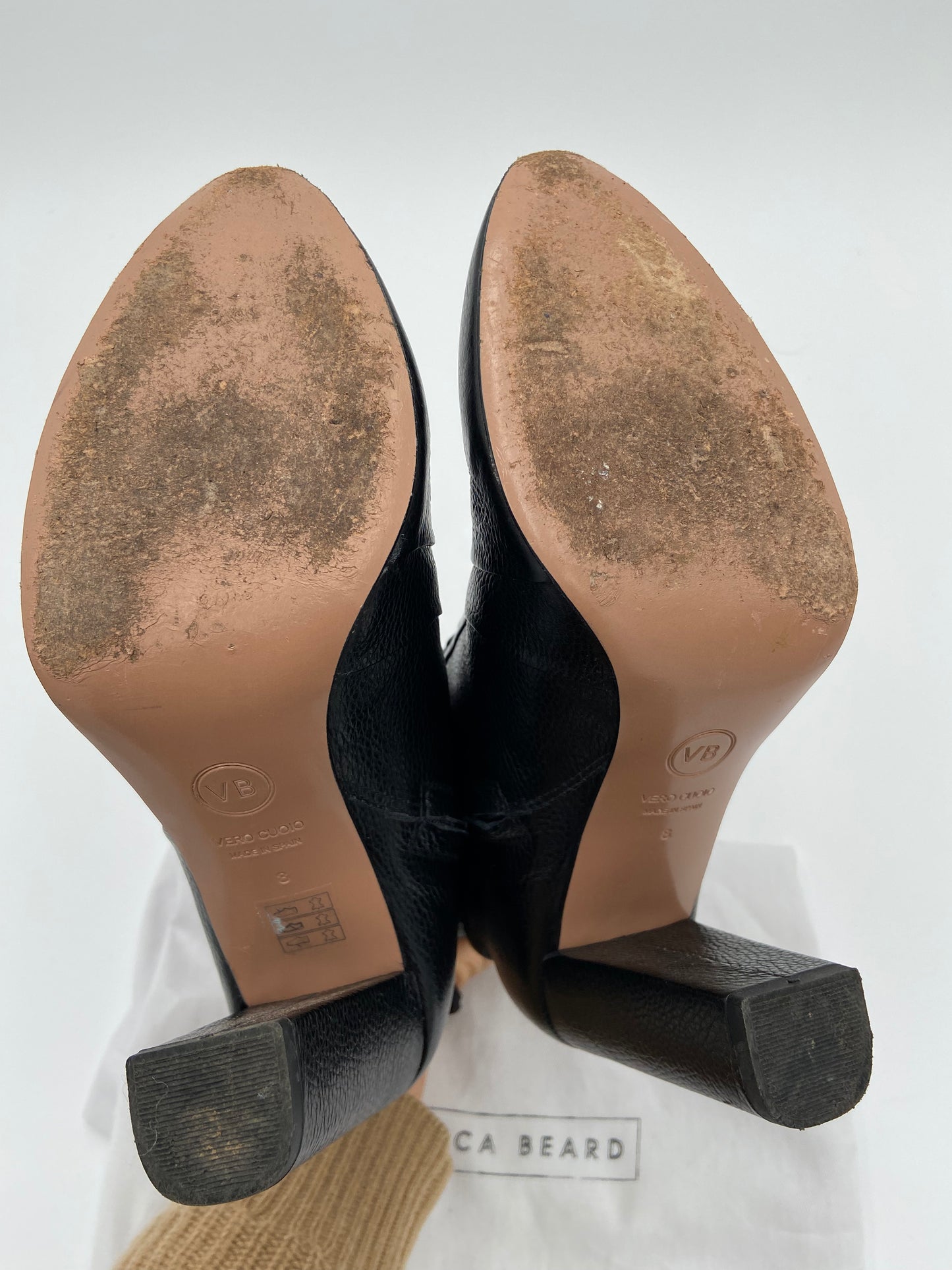 Veronica Beard Bruna Pebbled Leather Boots size 8