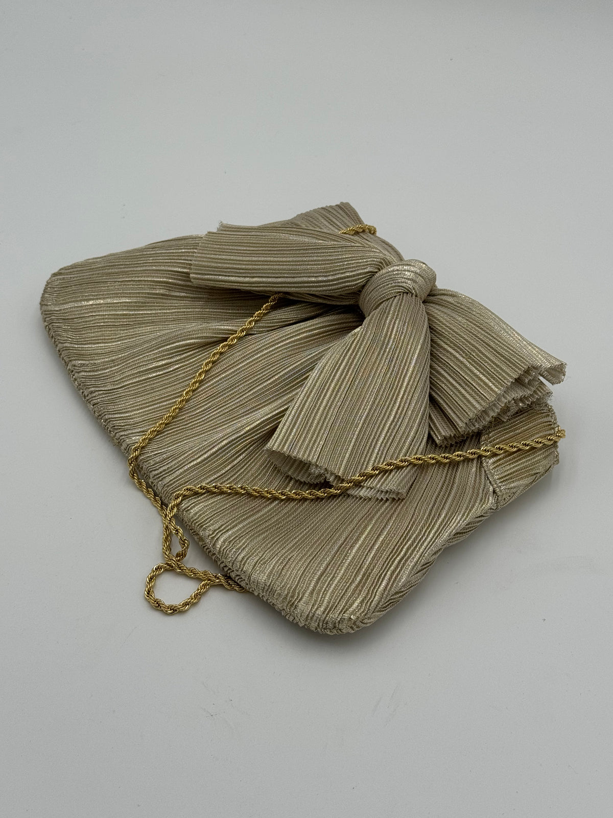 Loeffler Randall Rayne Champagne Bow Clutch Purse