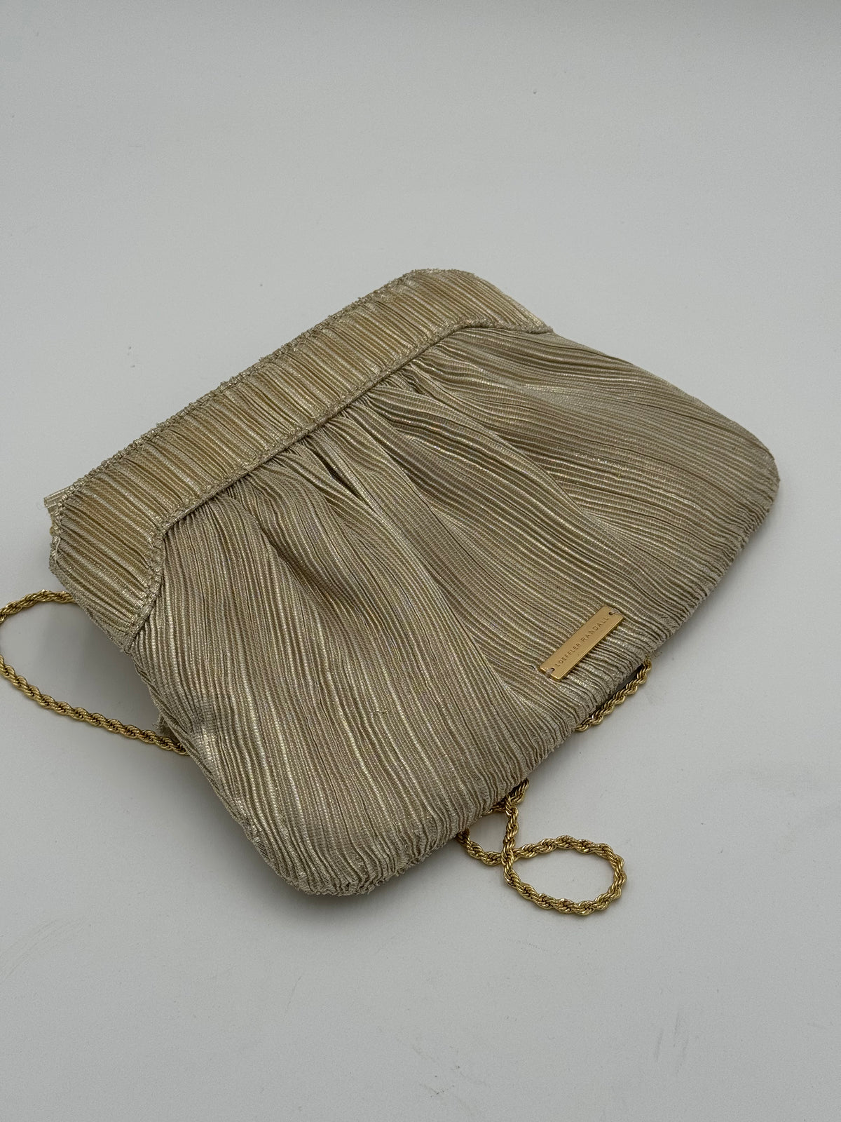 Loeffler Randall Rayne Champagne Bow Clutch Purse