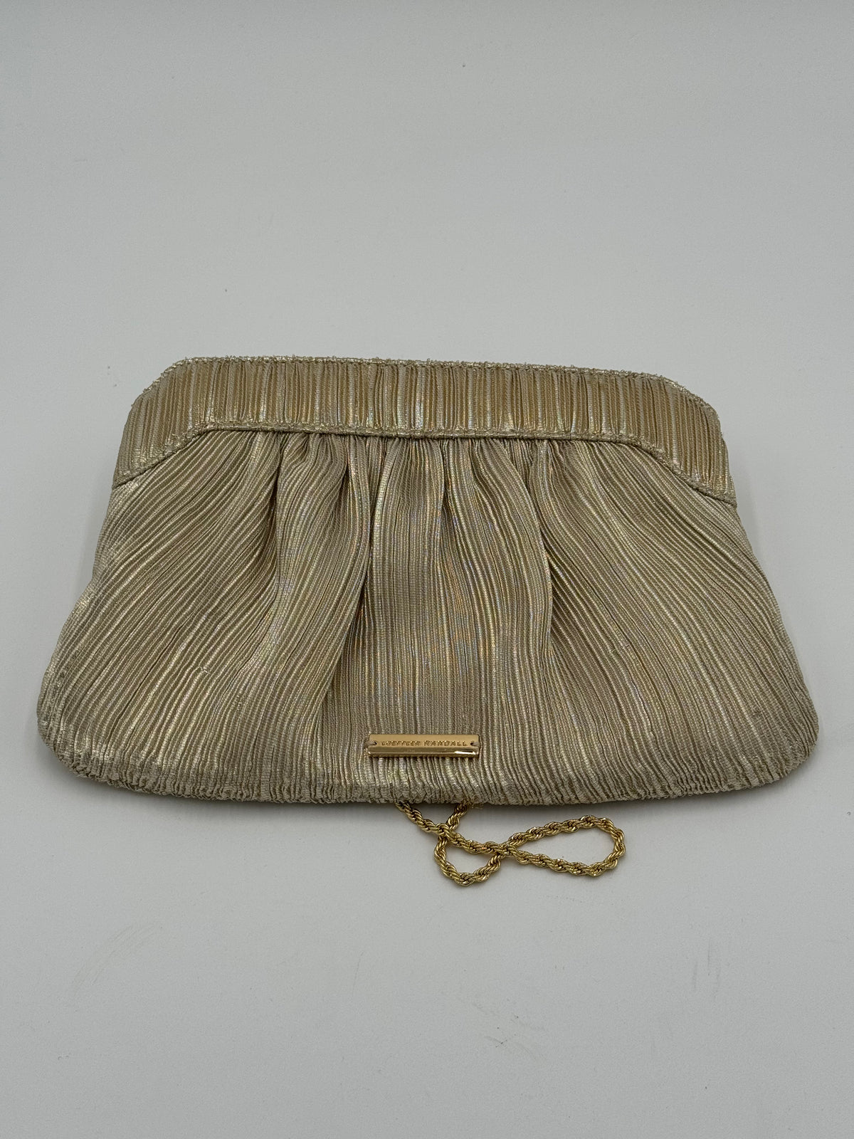Loeffler Randall Rayne Champagne Bow Clutch Purse