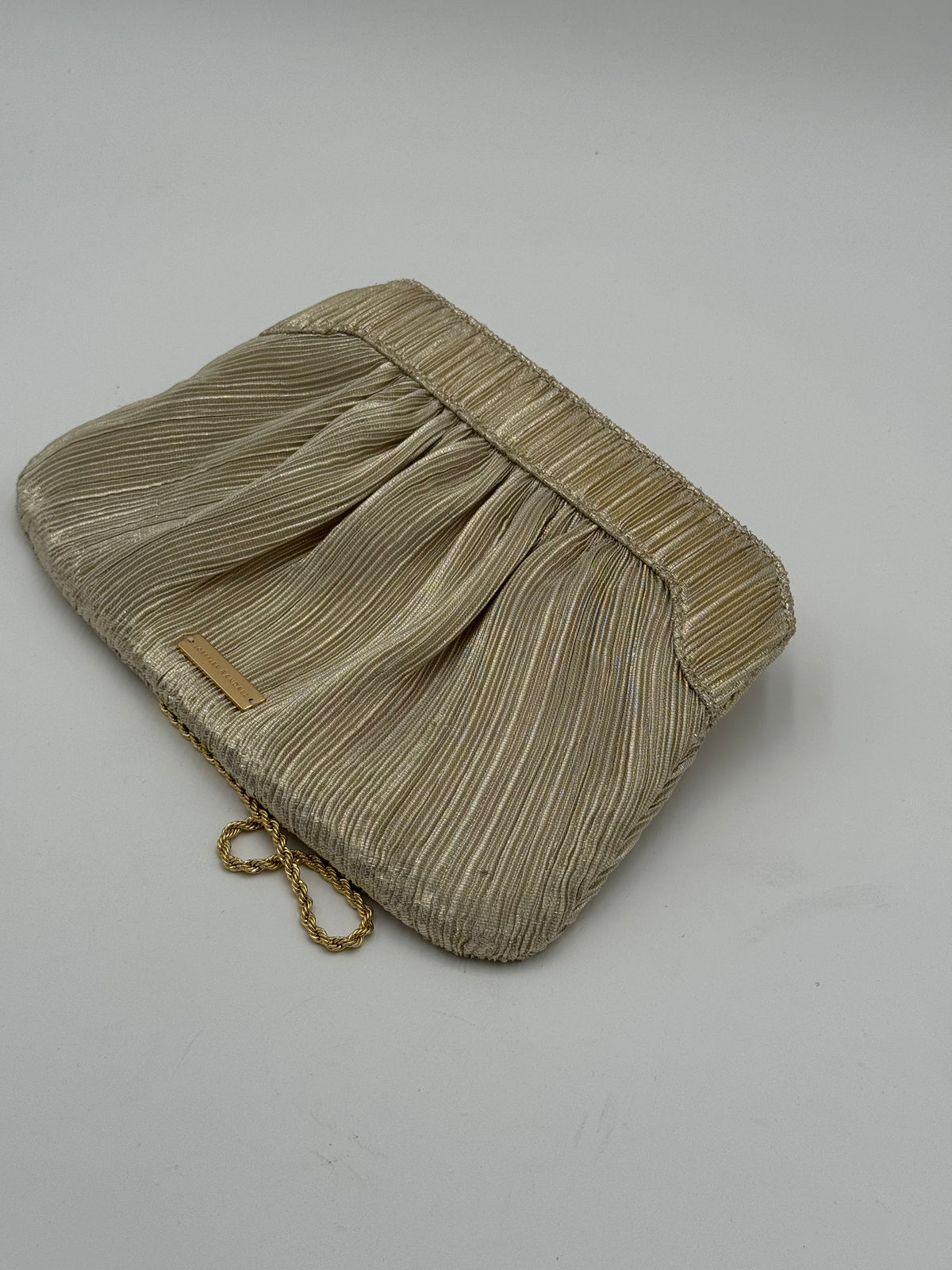 Loeffler Randall Rayne Champagne Bow Clutch Purse