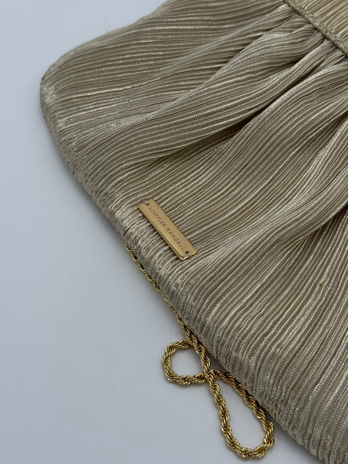 Loeffler Randall Rayne Champagne Bow Clutch Purse