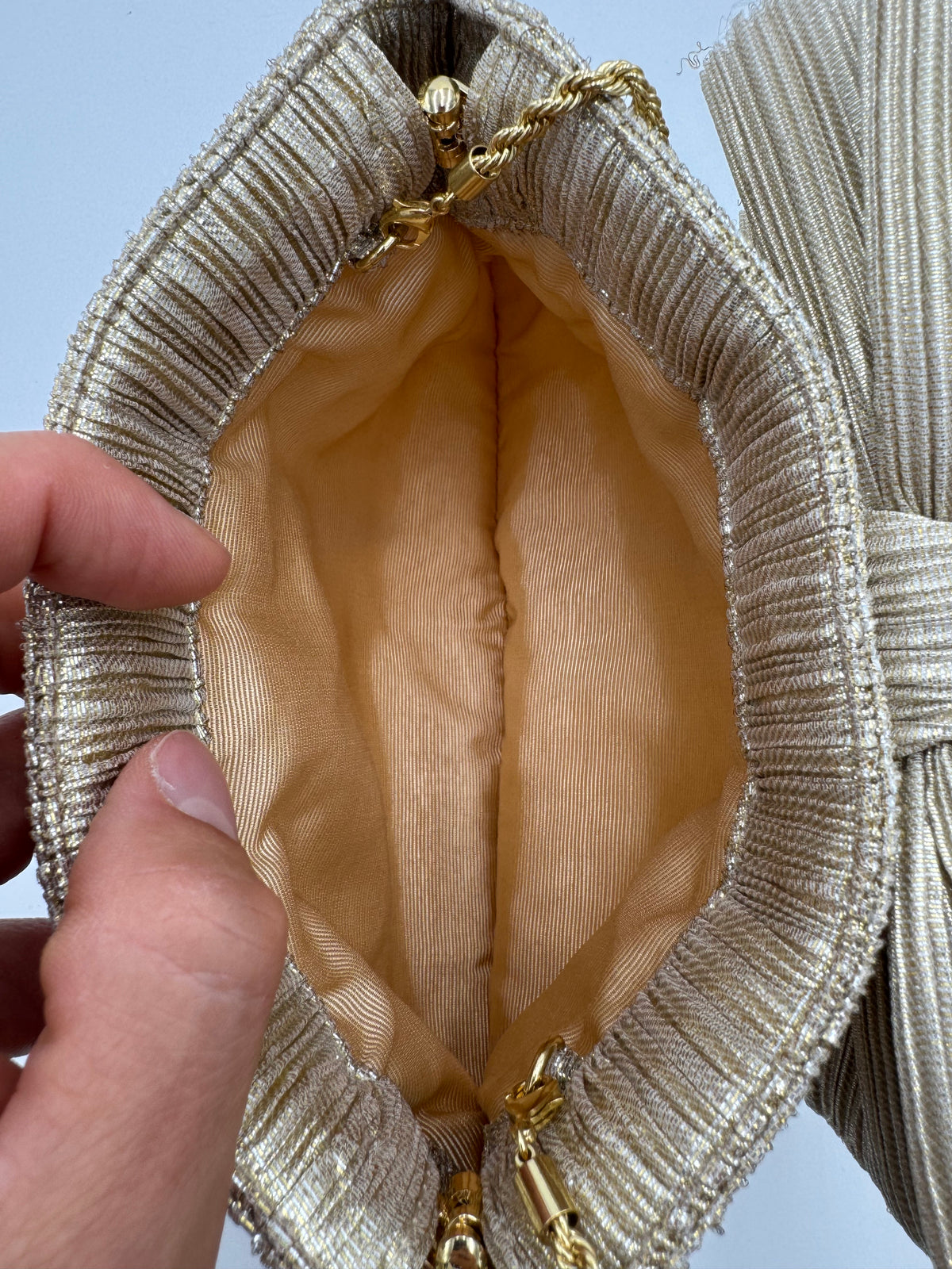 Loeffler Randall Rayne Champagne Bow Clutch Purse