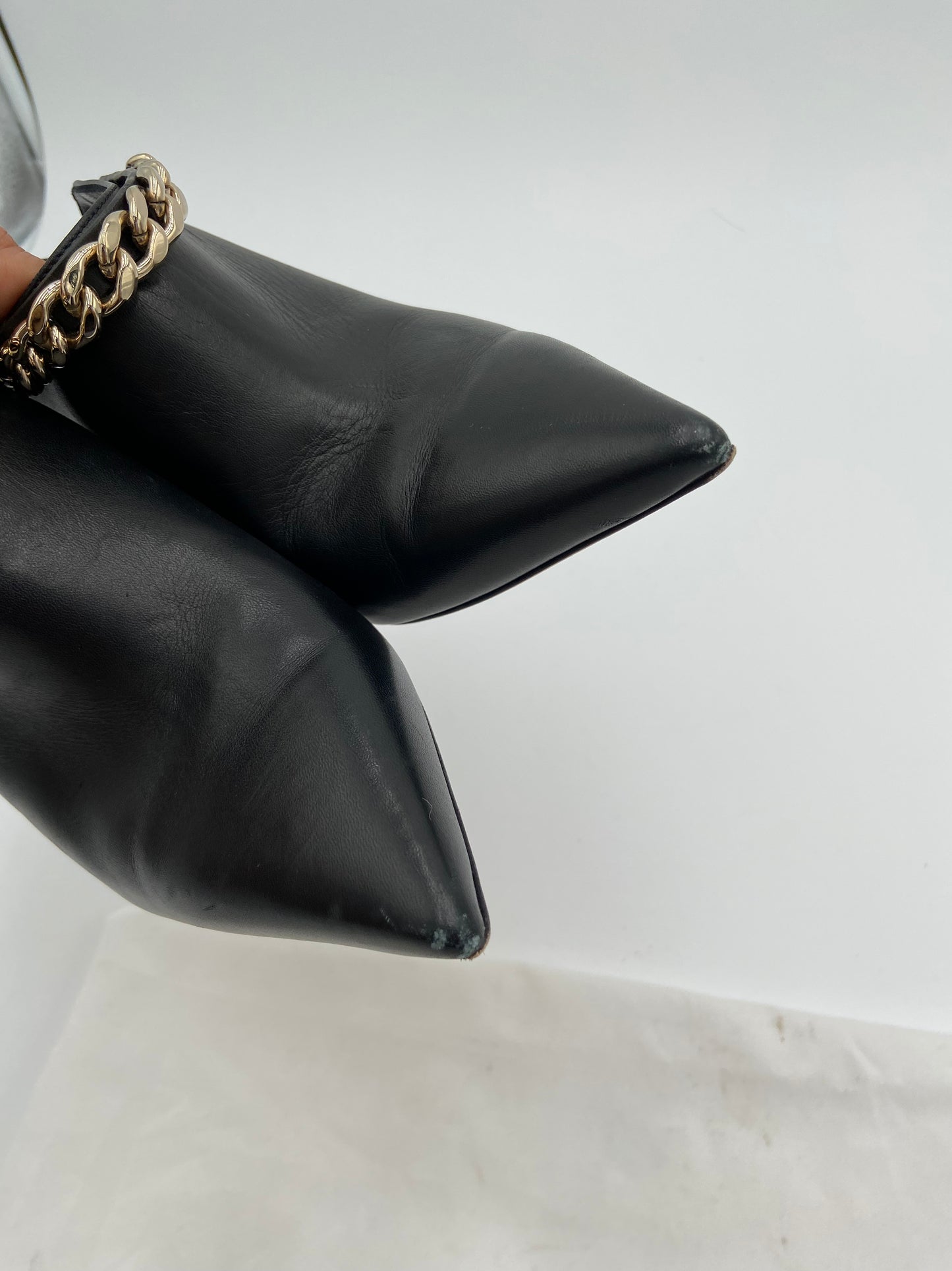 Jimmy Choo Lexx 100 Black Gold Heeled Mules size 38.5