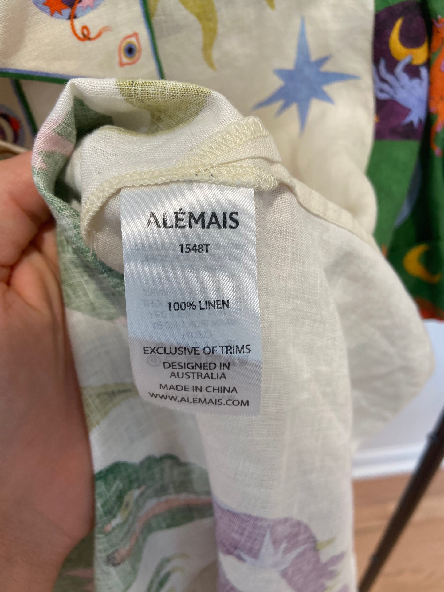 Alemais Seeker Printed Linen Shirt with Matching Seeker Linen Pants size 6 US 2