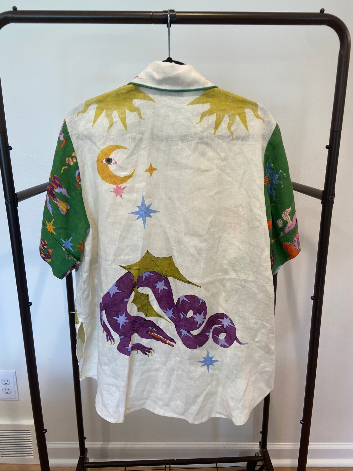 Alemais Seeker Printed Linen Shirt with Matching Seeker Linen Pants size 6 US 2