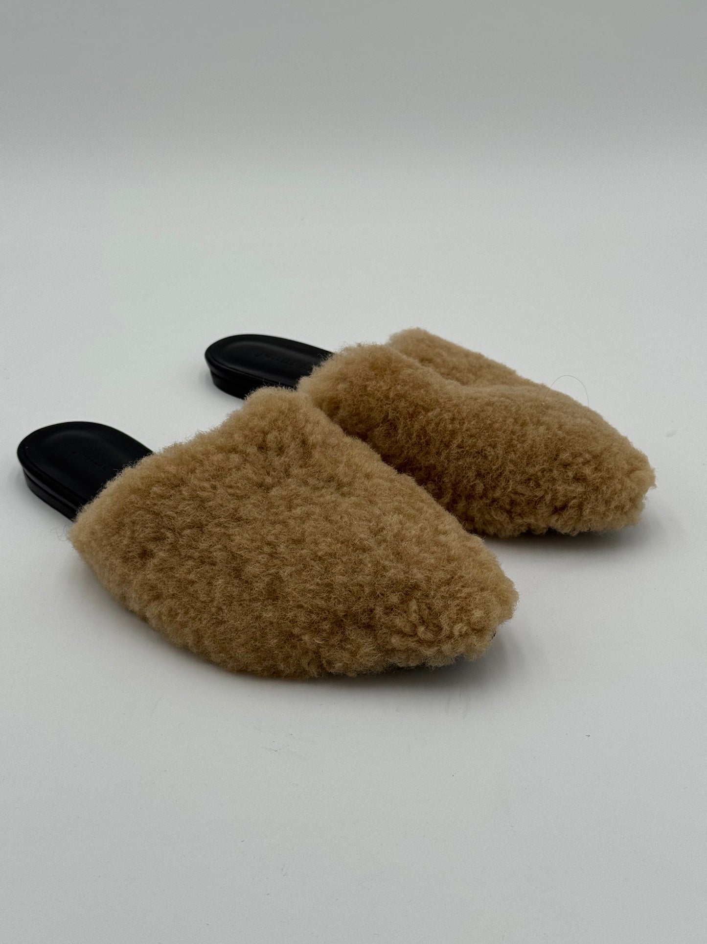 Jenni Kayne Shearling Mules Shoes Natural Tan Size 39 US 9
