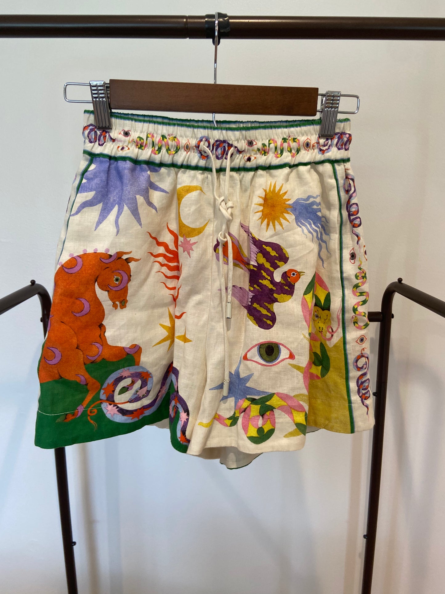 Alemais Seeker Printed Linen Shirt with Matching Seeker Linen Pants size 6 US 2