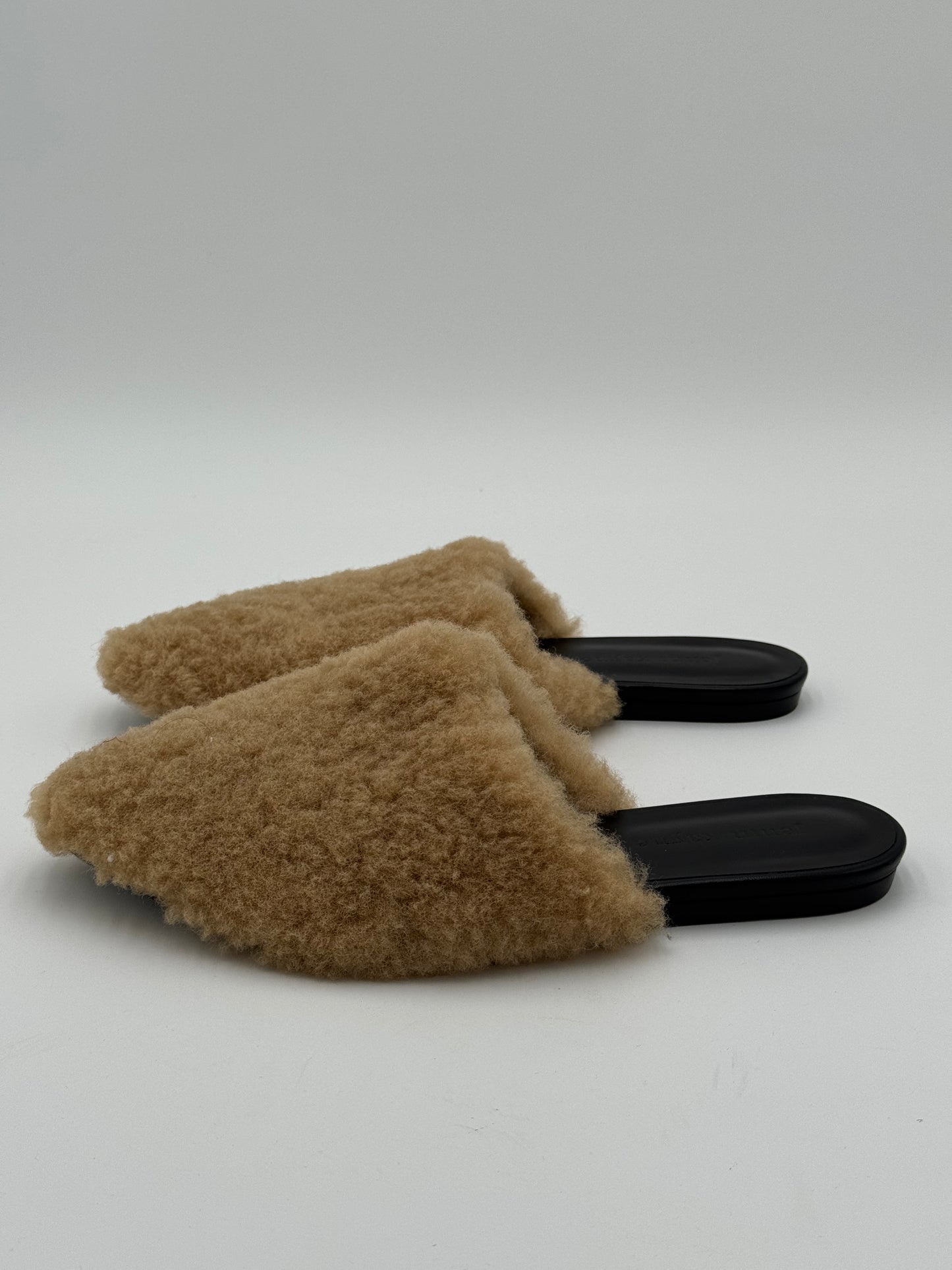 Jenni Kayne Shearling Mules Shoes Natural Tan Size 39 US 9