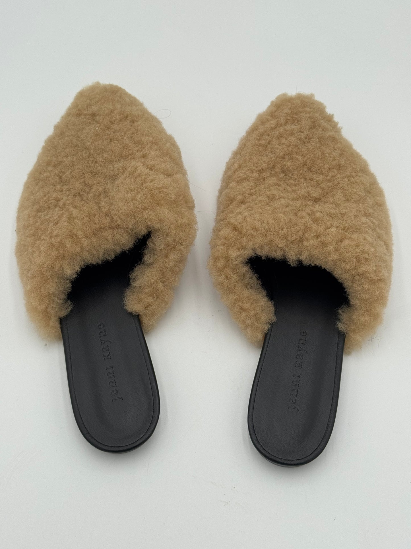 Jenni Kayne Shearling Mules Shoes Natural Tan Size 39 US 9