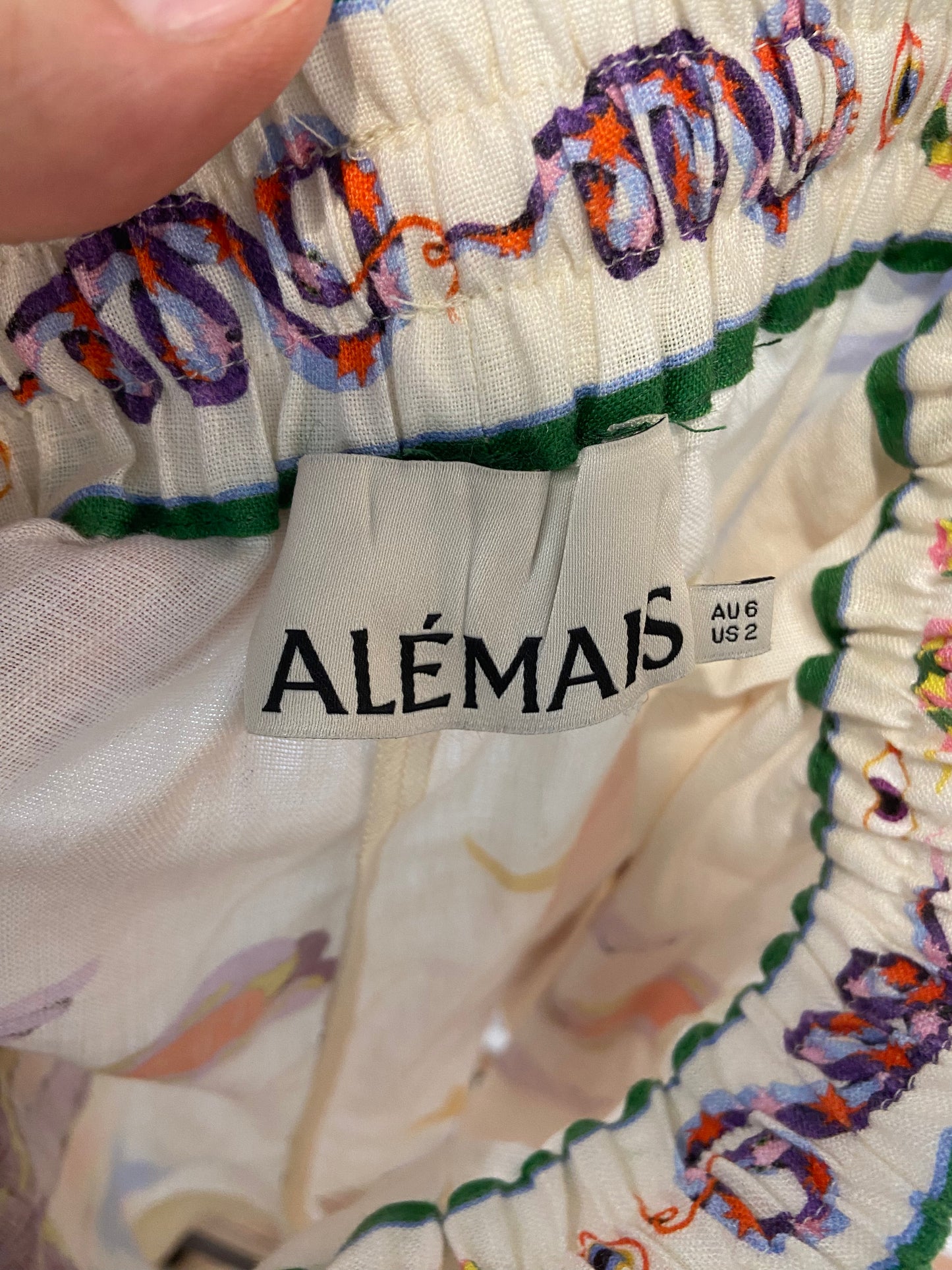 Alemais Seeker Printed Linen Shirt with Matching Seeker Linen Pants size 6 US 2