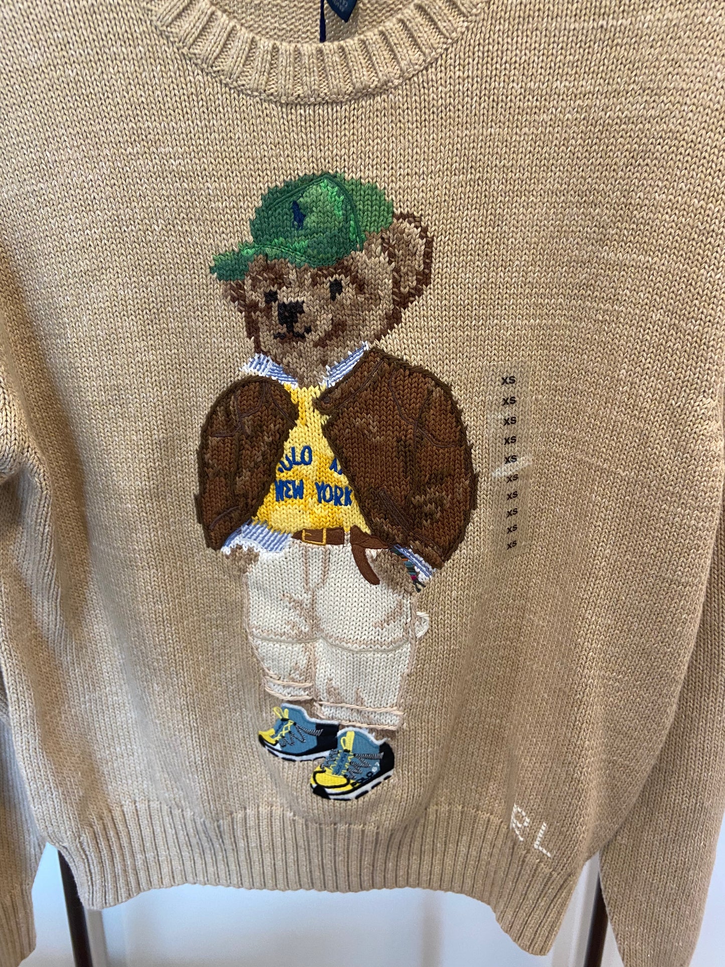 Polo Ralph Lauren Tan Bear Sweater size XS