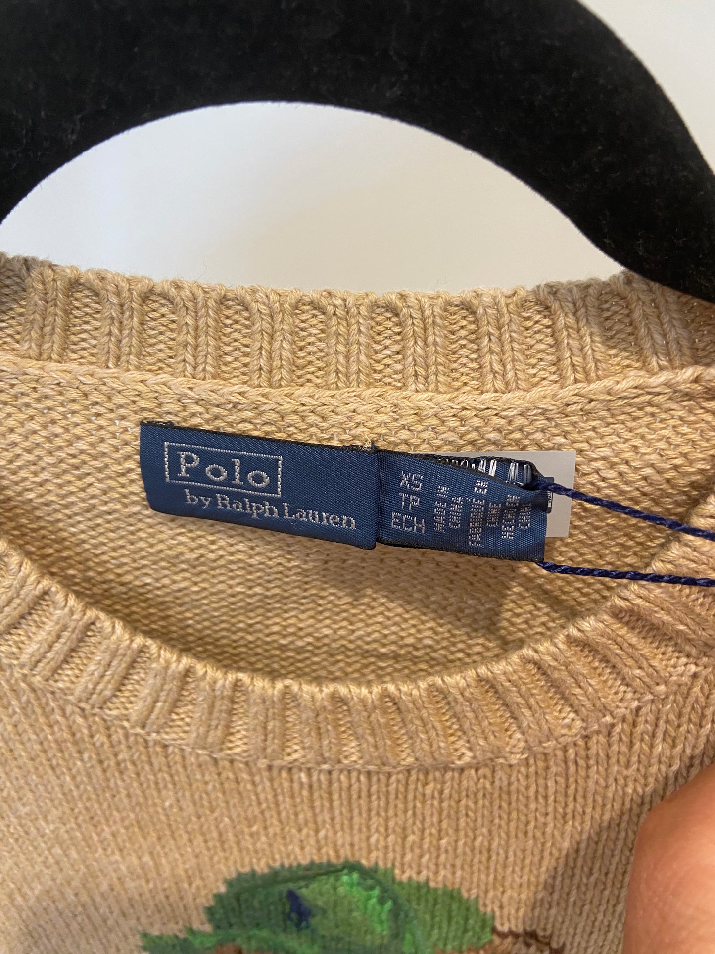 Polo Ralph Lauren Tan Bear Sweater size XS