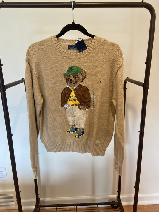 Polo Ralph Lauren Tan Bear Sweater size S