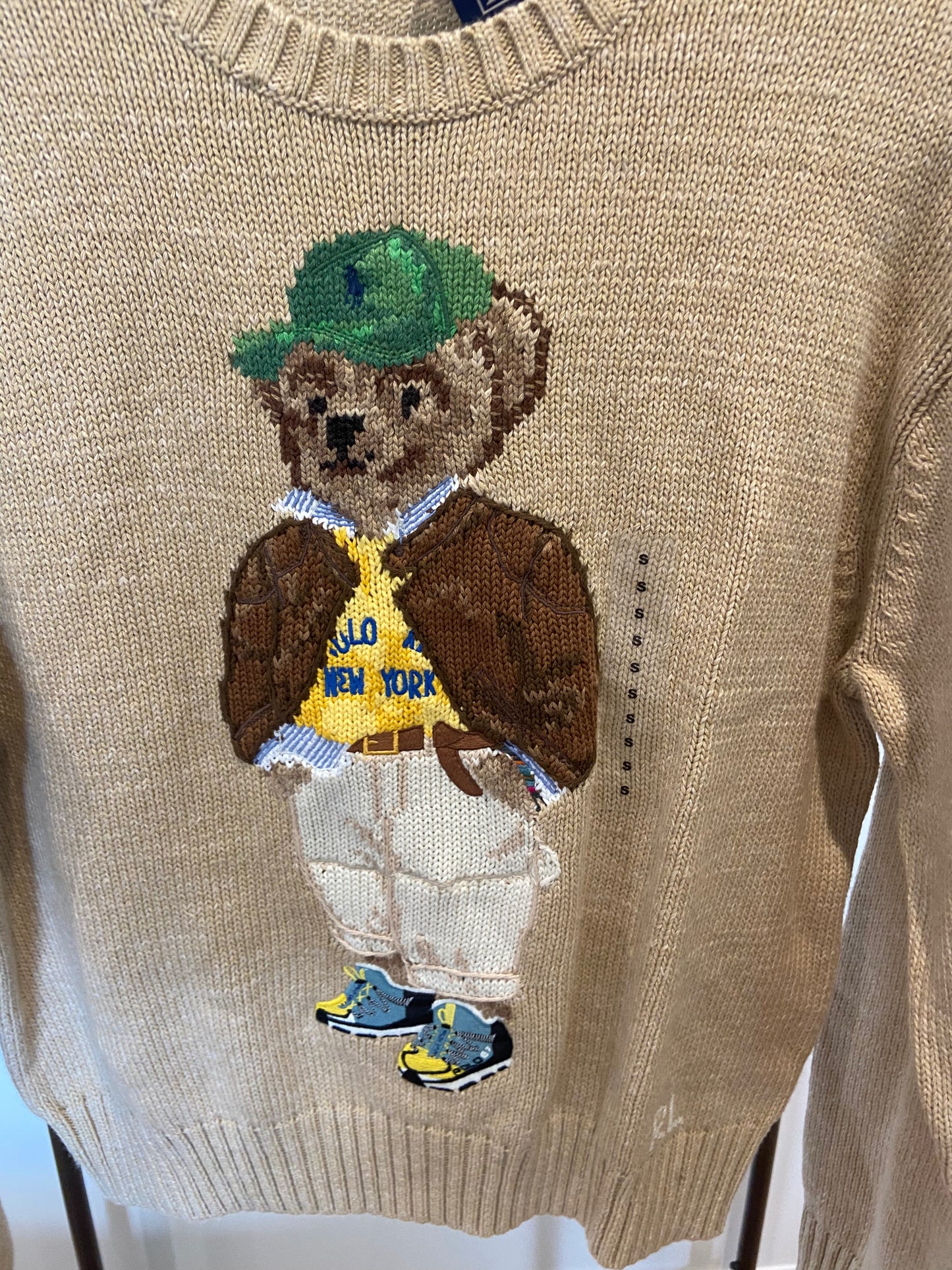 Polo Ralph Lauren Tan Bear Sweater size S