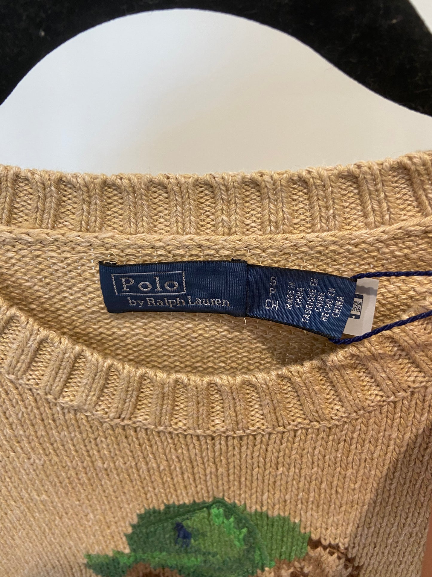 Polo Ralph Lauren Tan Bear Sweater size S