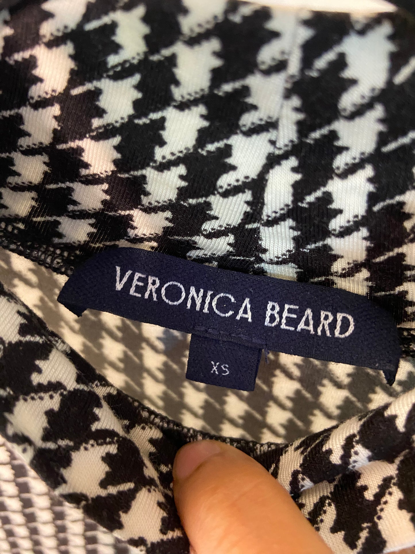 Veronica Beard Nate Houndstooth Jersey Turtleneck Top size XS