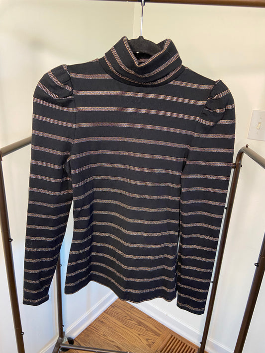 Veronica Beard Striped Cedar Turtleneck Top size S