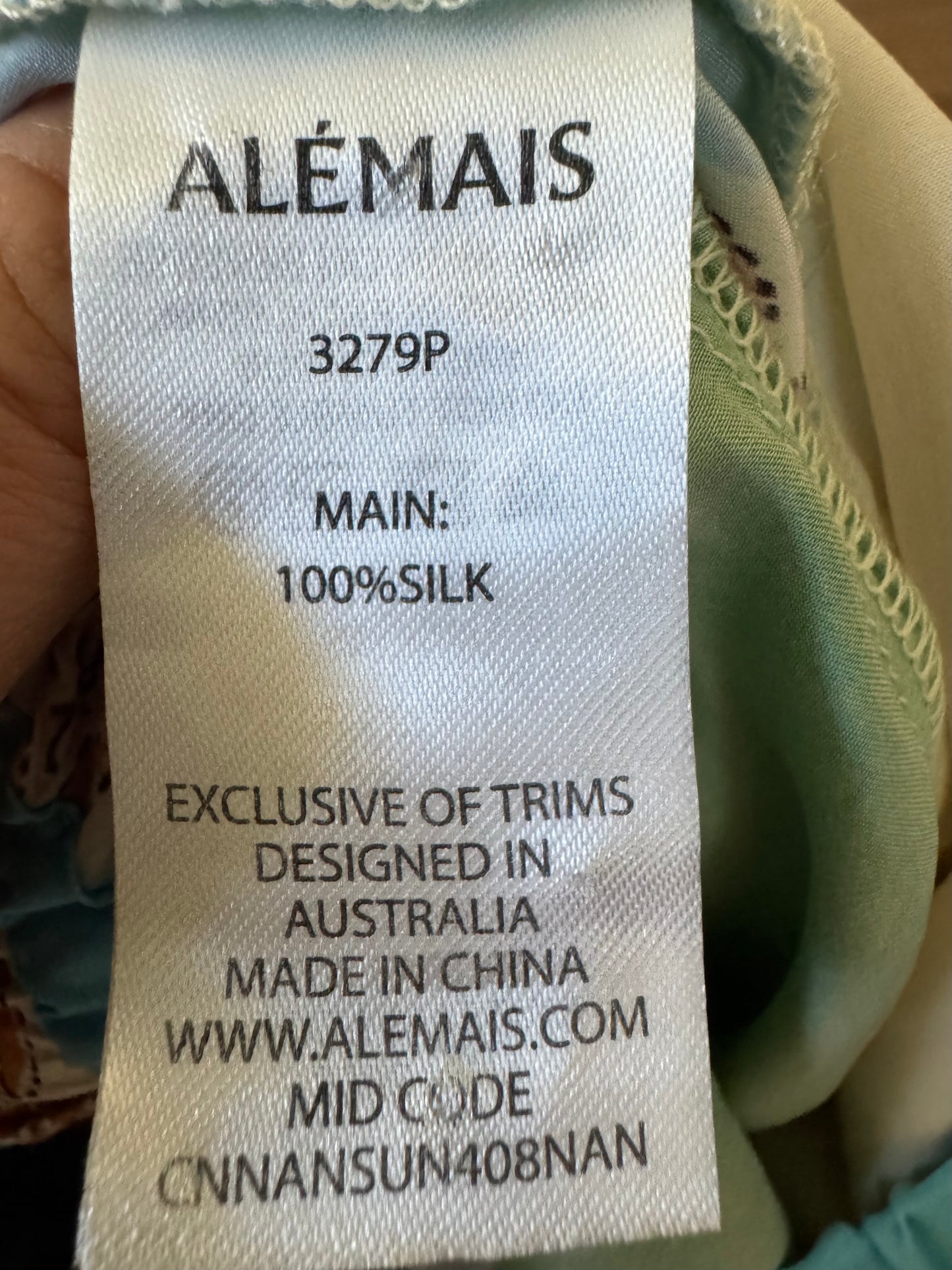 Alemais Rummy Silk Wide Leg Trousers Pants size AU 6 US 2