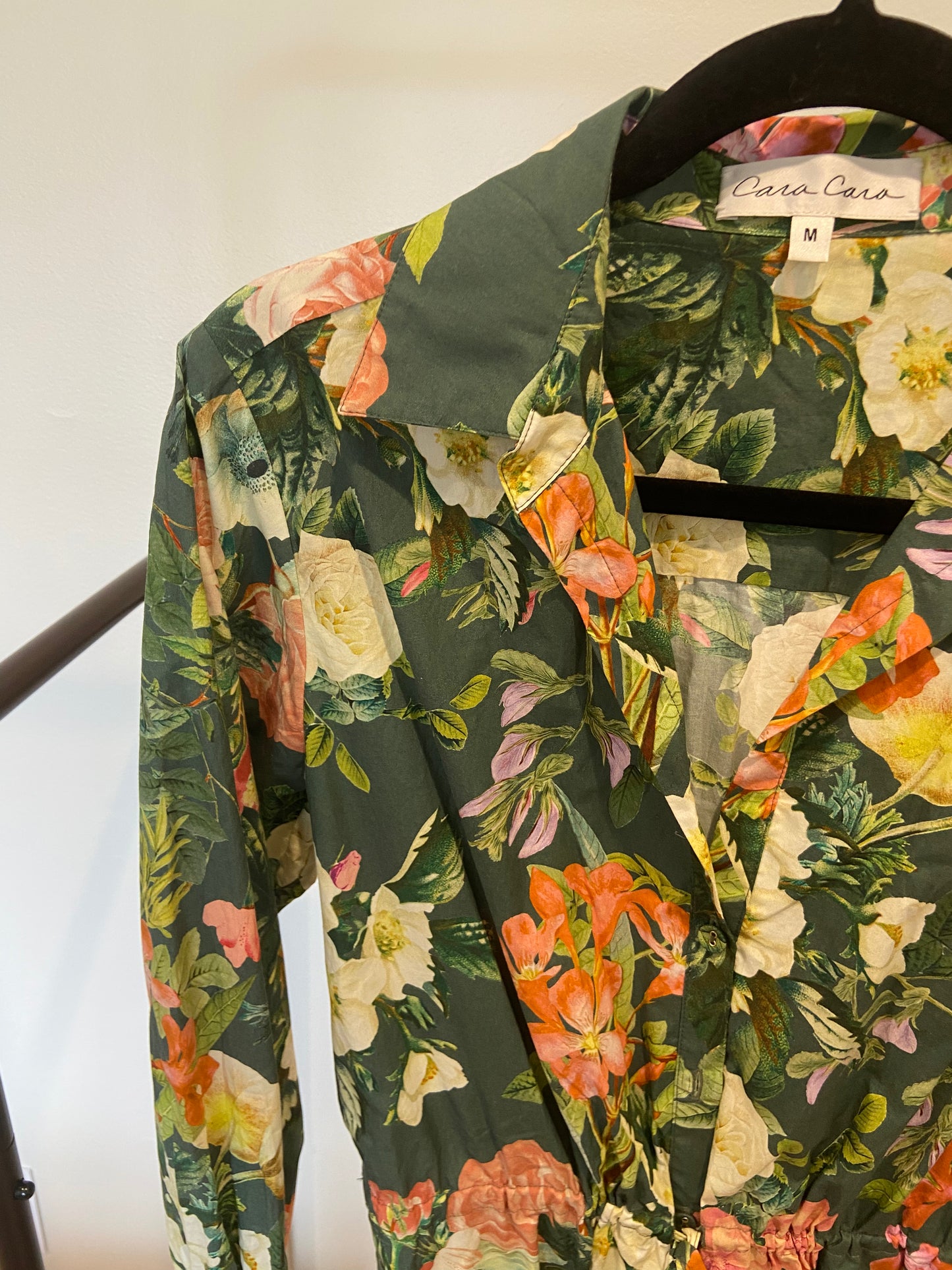 Cara Cara Robin Floral Mini Dress in Green size M