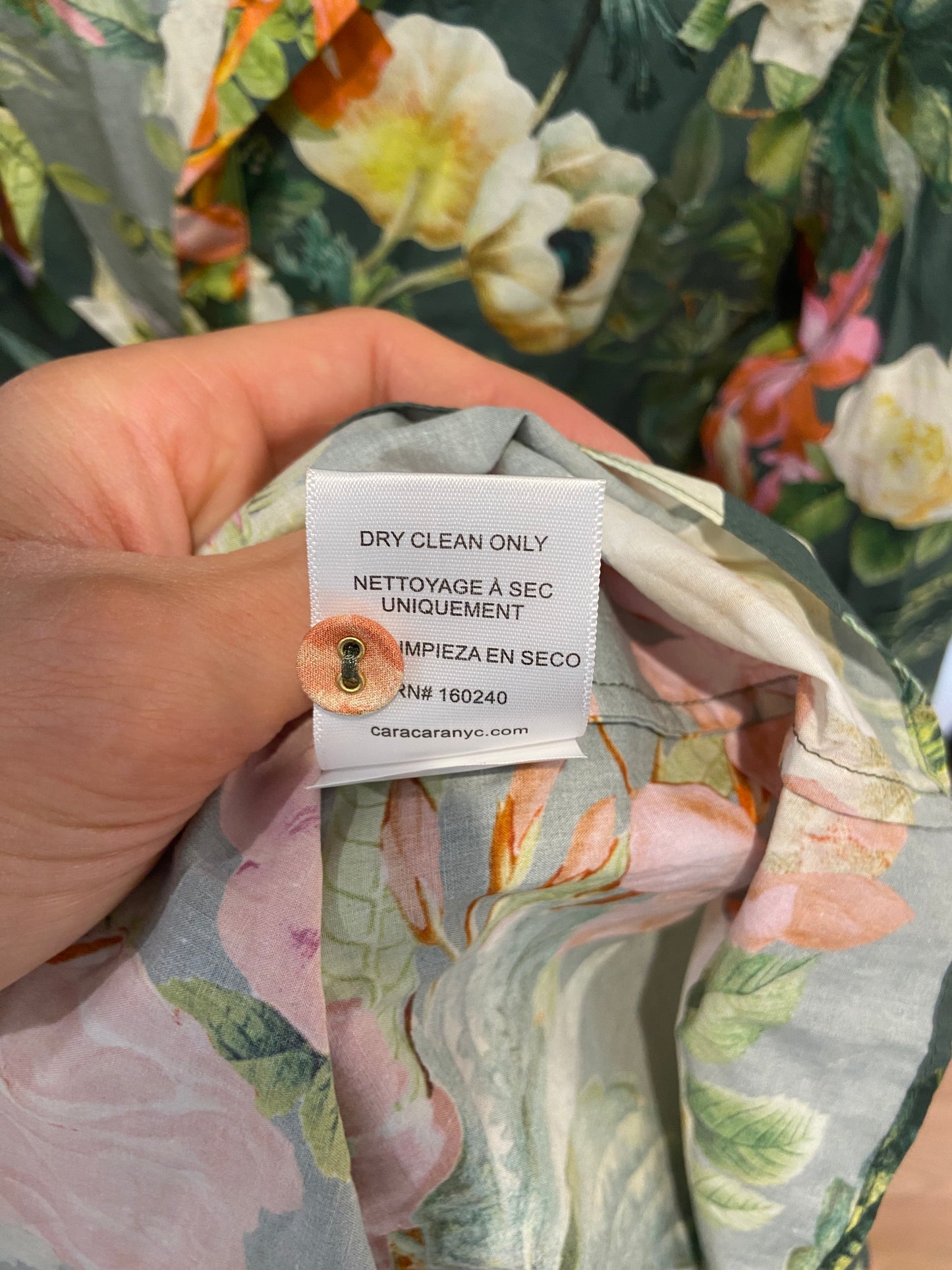 Cara Cara Robin Floral Mini Dress in Green size M