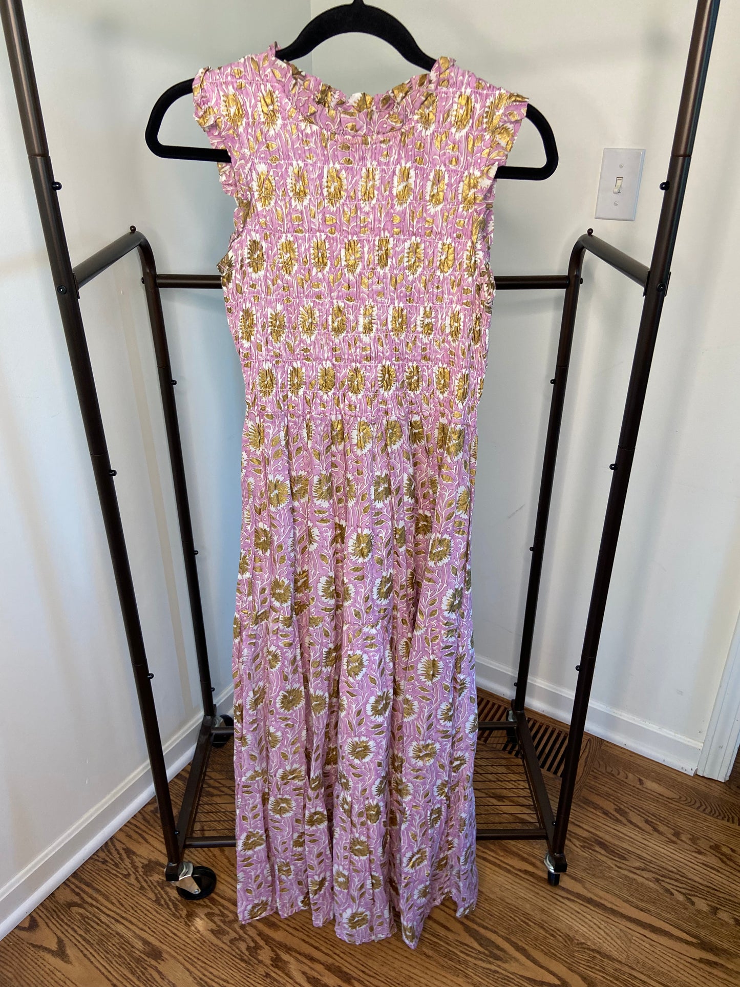 Oliphant Smocked Maxi Dress size S
