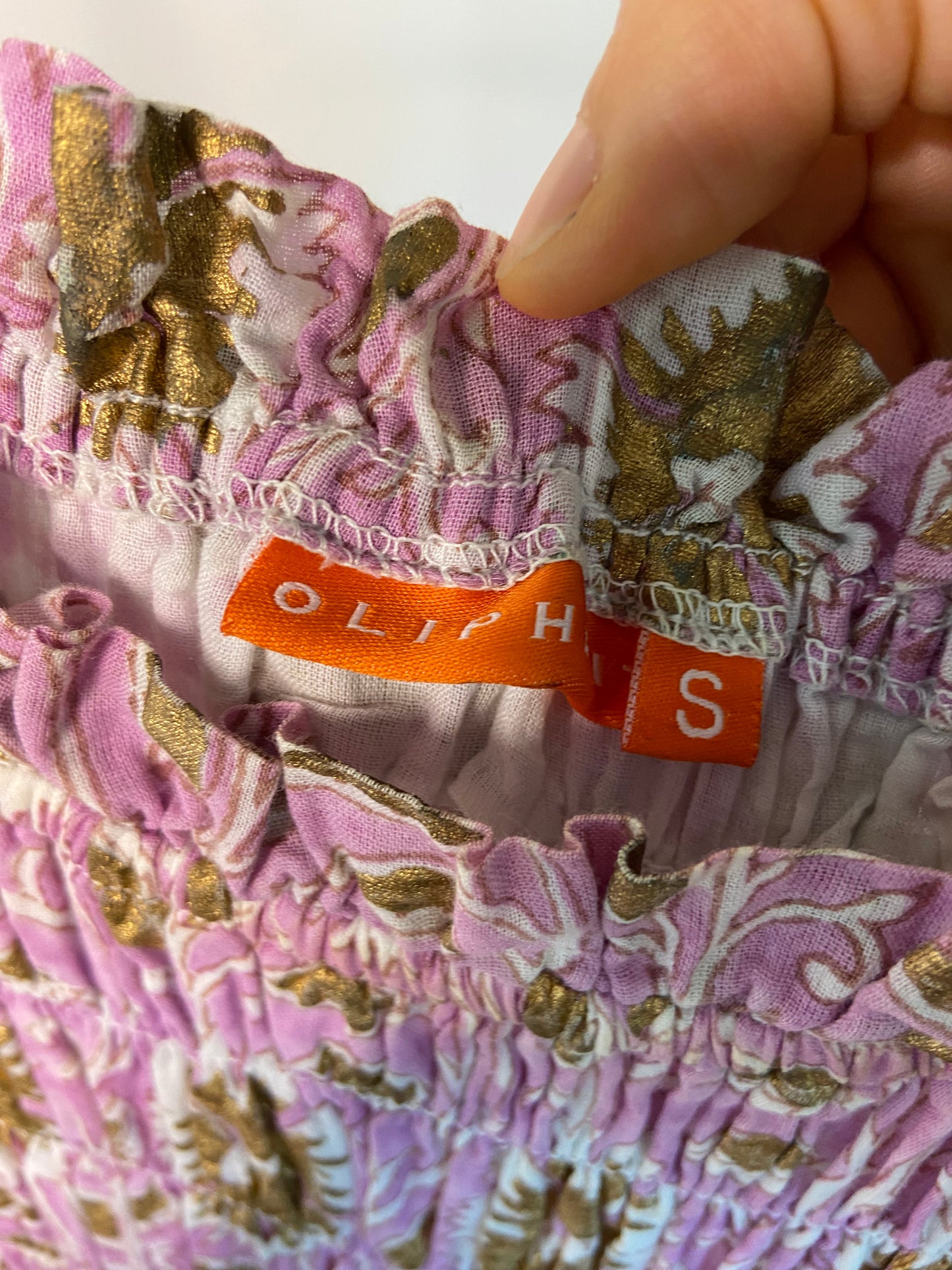 Oliphant Smocked Maxi Dress size S