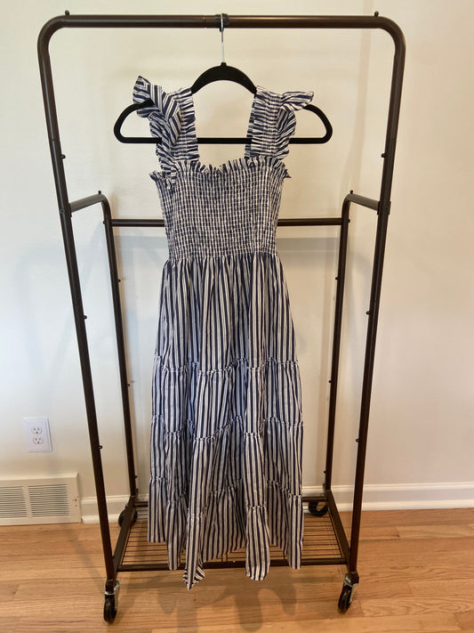Hill House The Ellie Nap Dress in Navy Stripe size XS