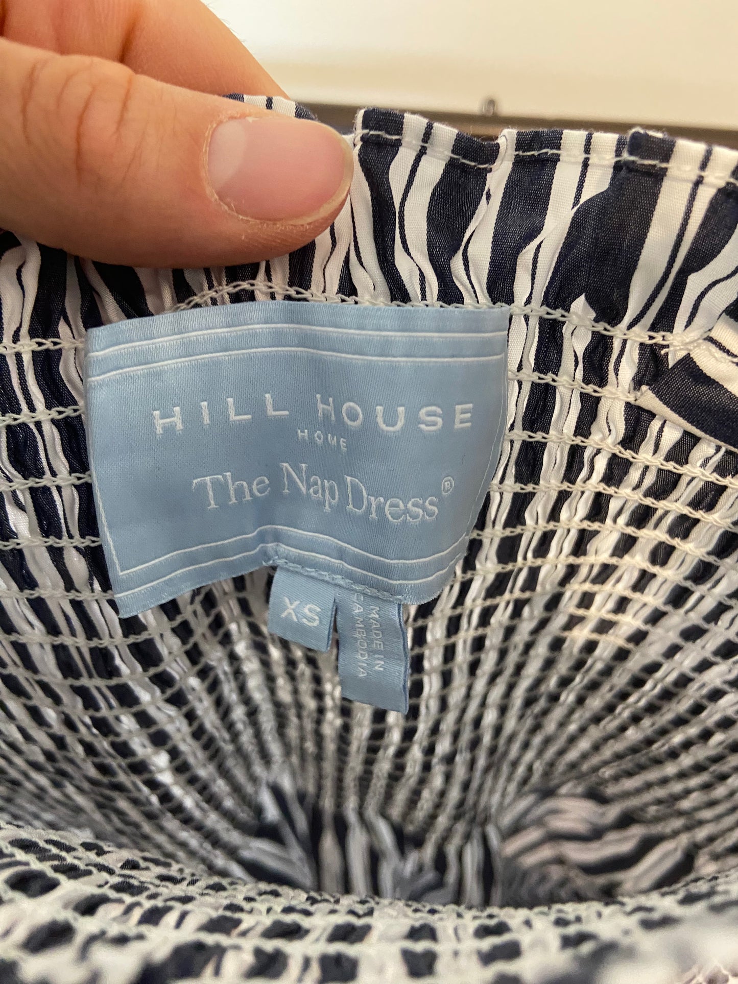 Hill House The Ellie Nap Dress in Navy Stripe size XS