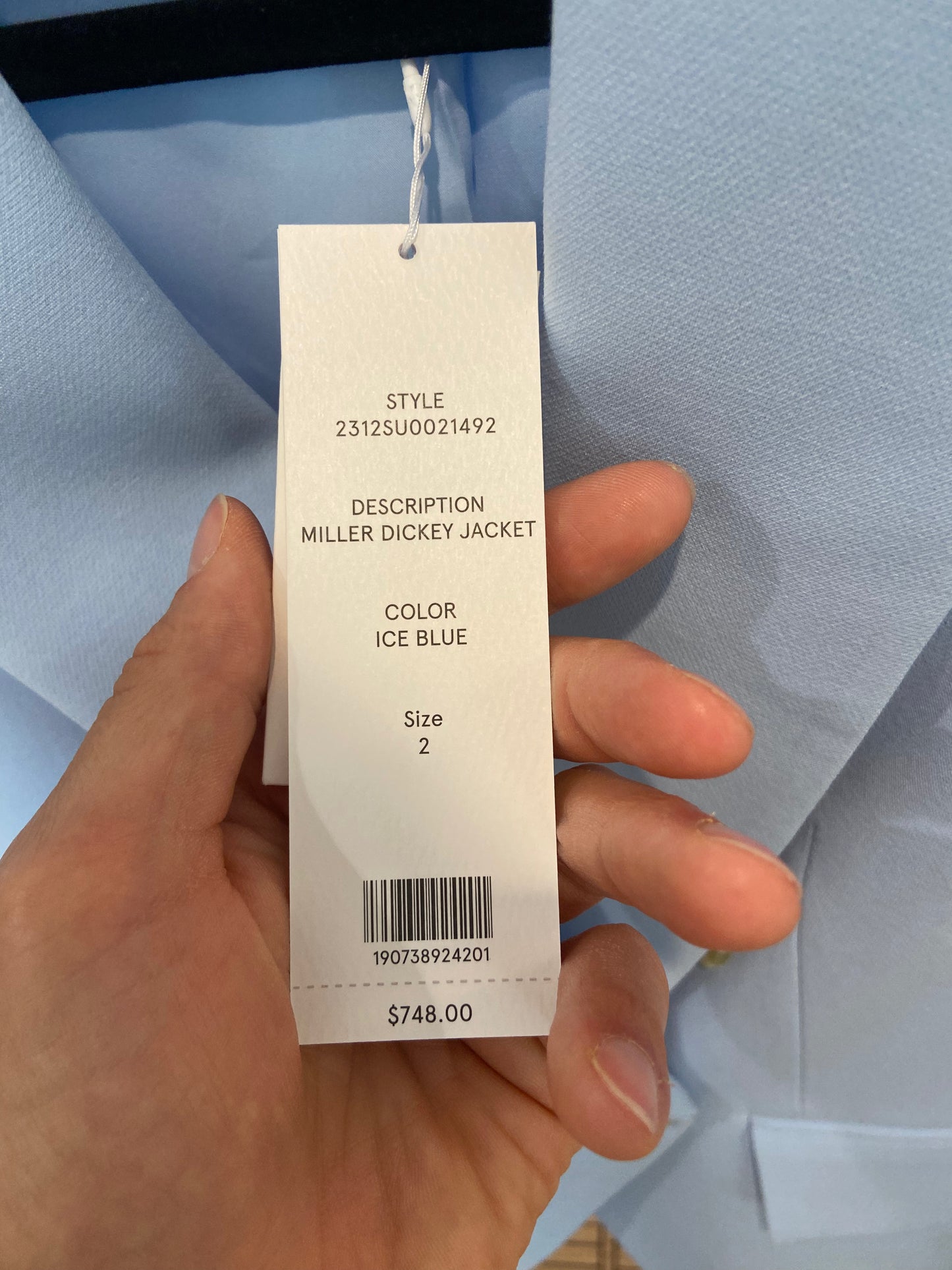 Veronica Beard Miller Dickey Jacket in Ice Blue size 2