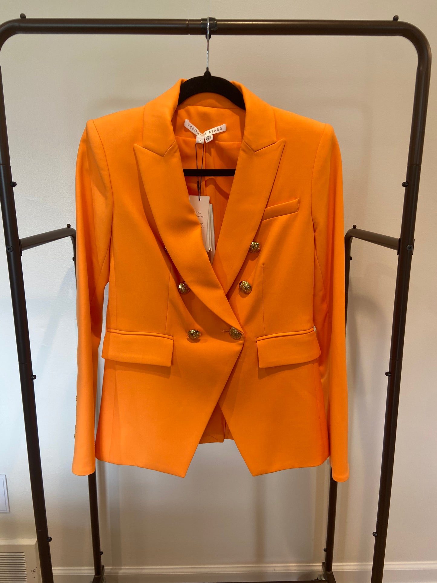 Veronica Beard Miller Dickey Jacket in Neon Orange size 2
