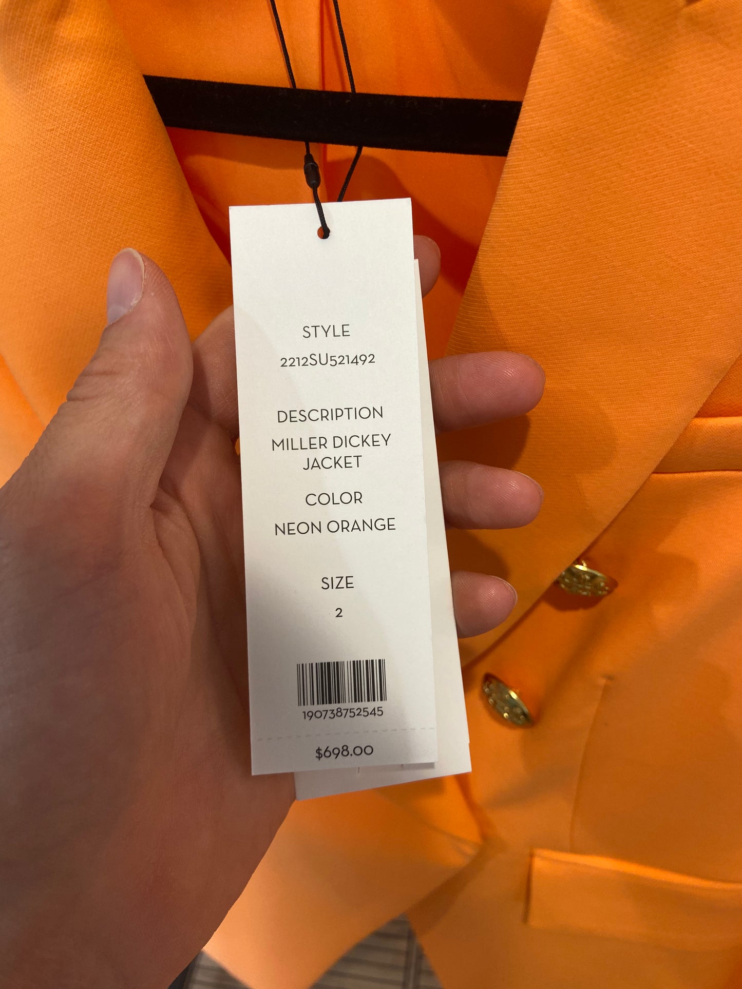 Veronica Beard Miller Dickey Jacket in Neon Orange size 2