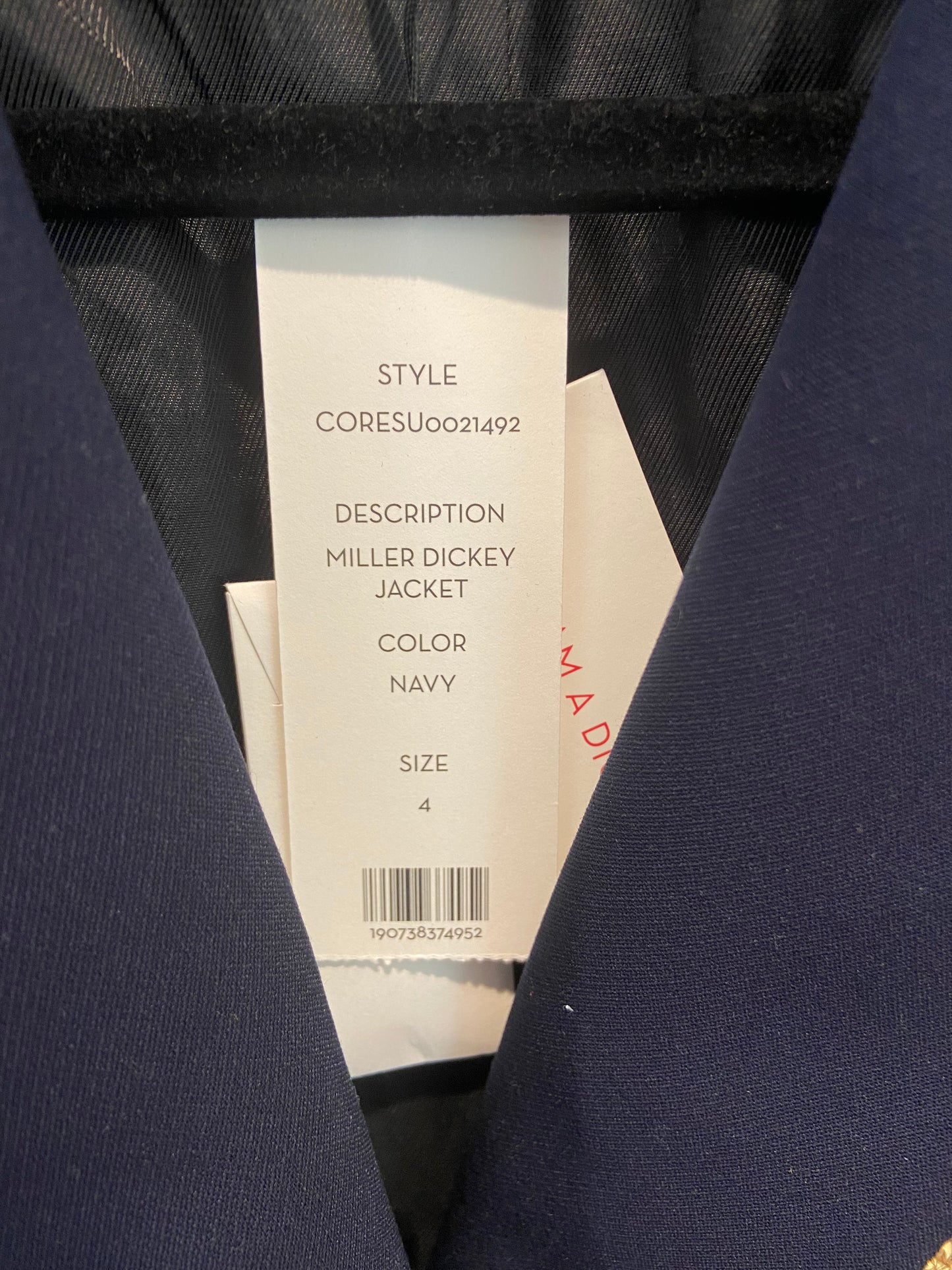 Veronica Beard Miller Dickey Jacket Navy Blue with Gold Buttons size 4