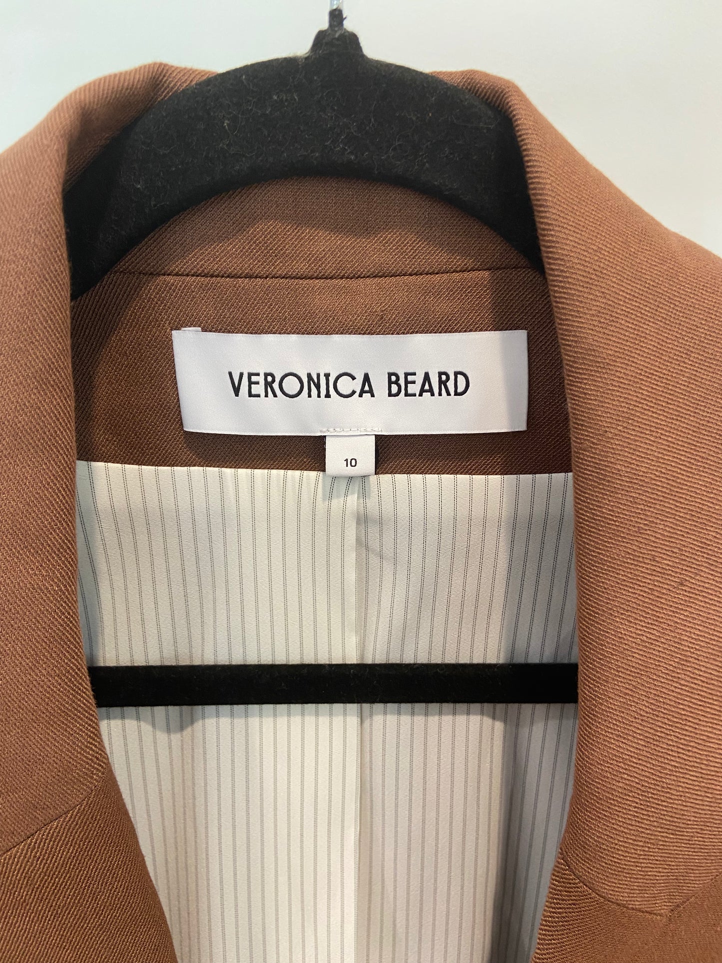 Veronica Beard Beacon Dickey Jacket in Brown with Gold Decorative Buttons size 10