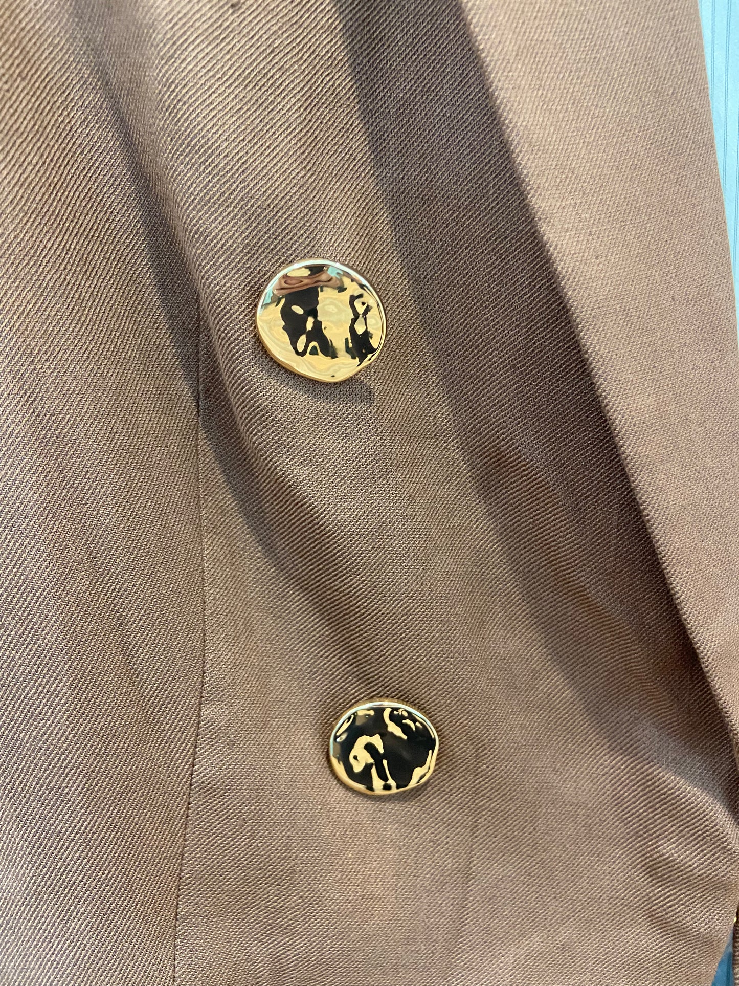 Veronica Beard Beacon Dickey Jacket in Brown with Gold Decorative Buttons size 10