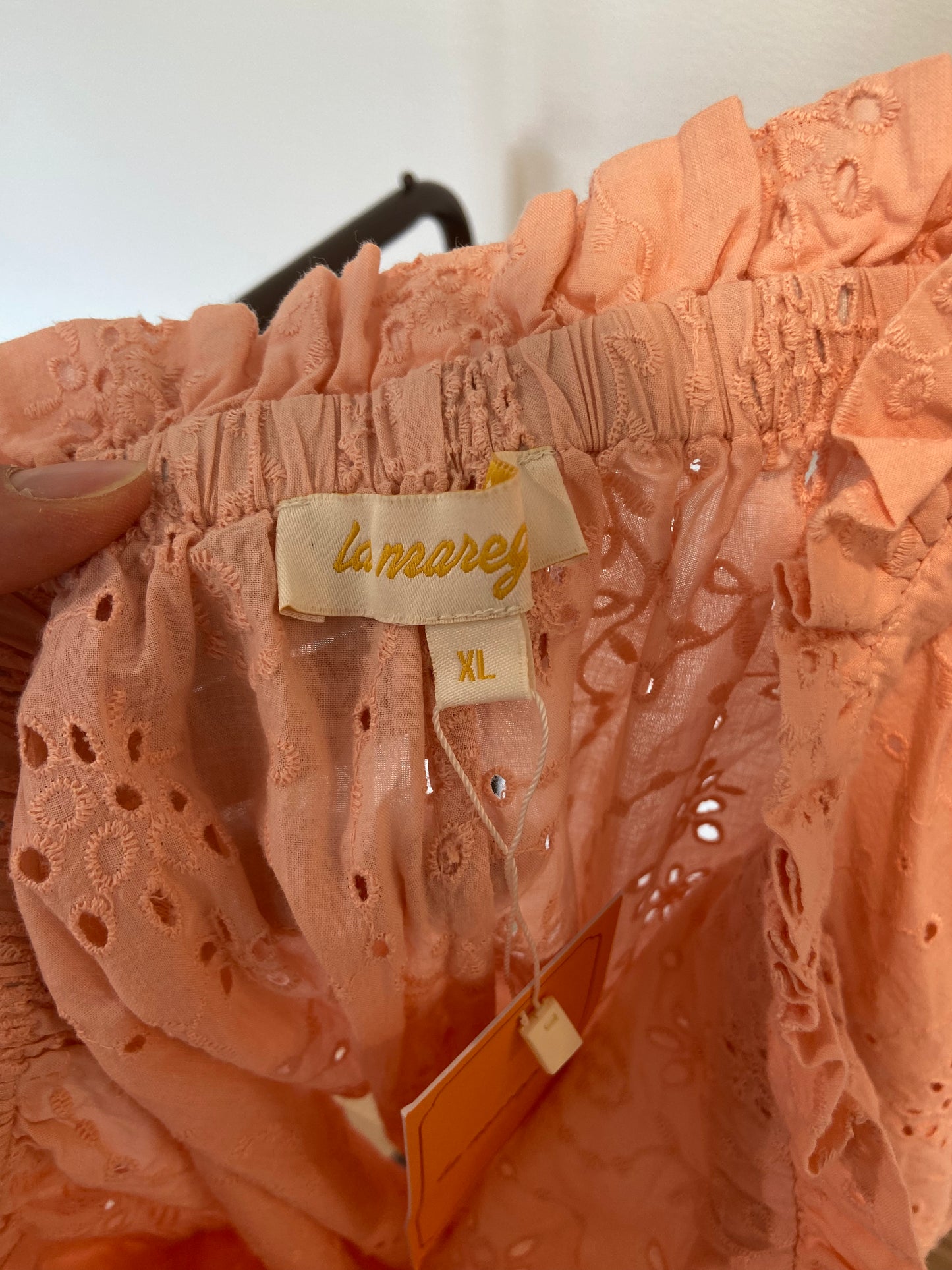 Le Maregold Set The Charlotte Blouse and Theo Short Petal Pink Garden Eyelet size M/L and XL