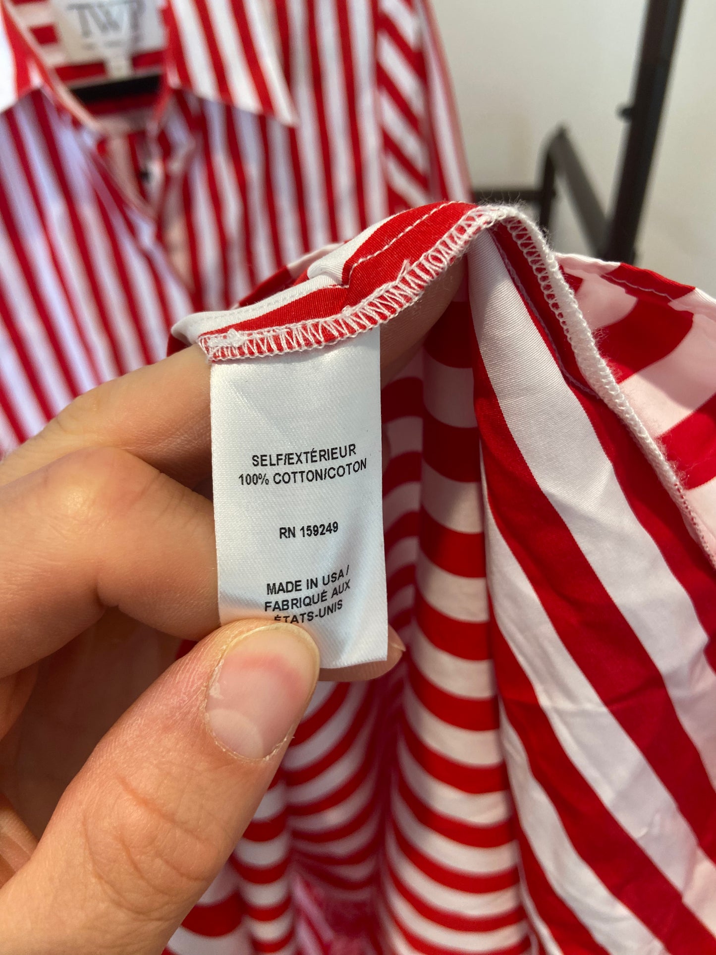 TWP Jennys Button Down Gown in Red Stripe size XS