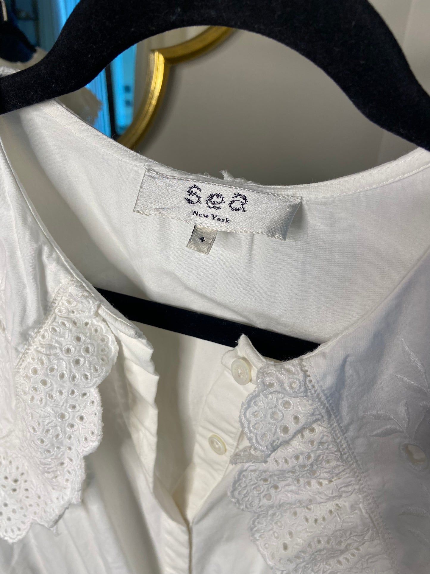 Sea New York Marina Broderie Anglaise Collar Dress size 4